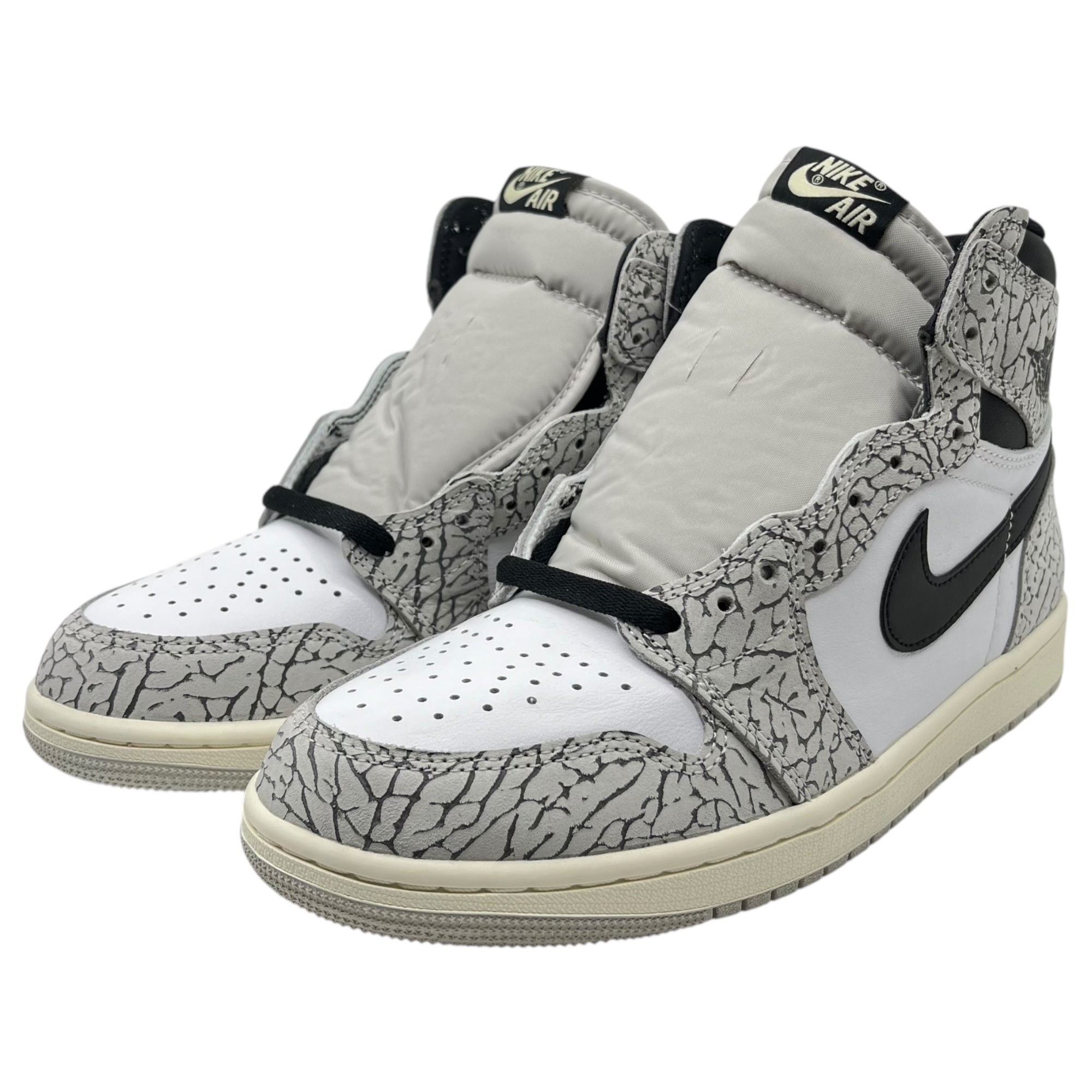 NIKE(ナイキ) Air Jordan 1 High OG "White Cement/Safari" エアジョーダン1 ハイ ホワイト セメント DZ5485-052 27cm ホワイト×グレー 箱付 ハイカット スニーカー