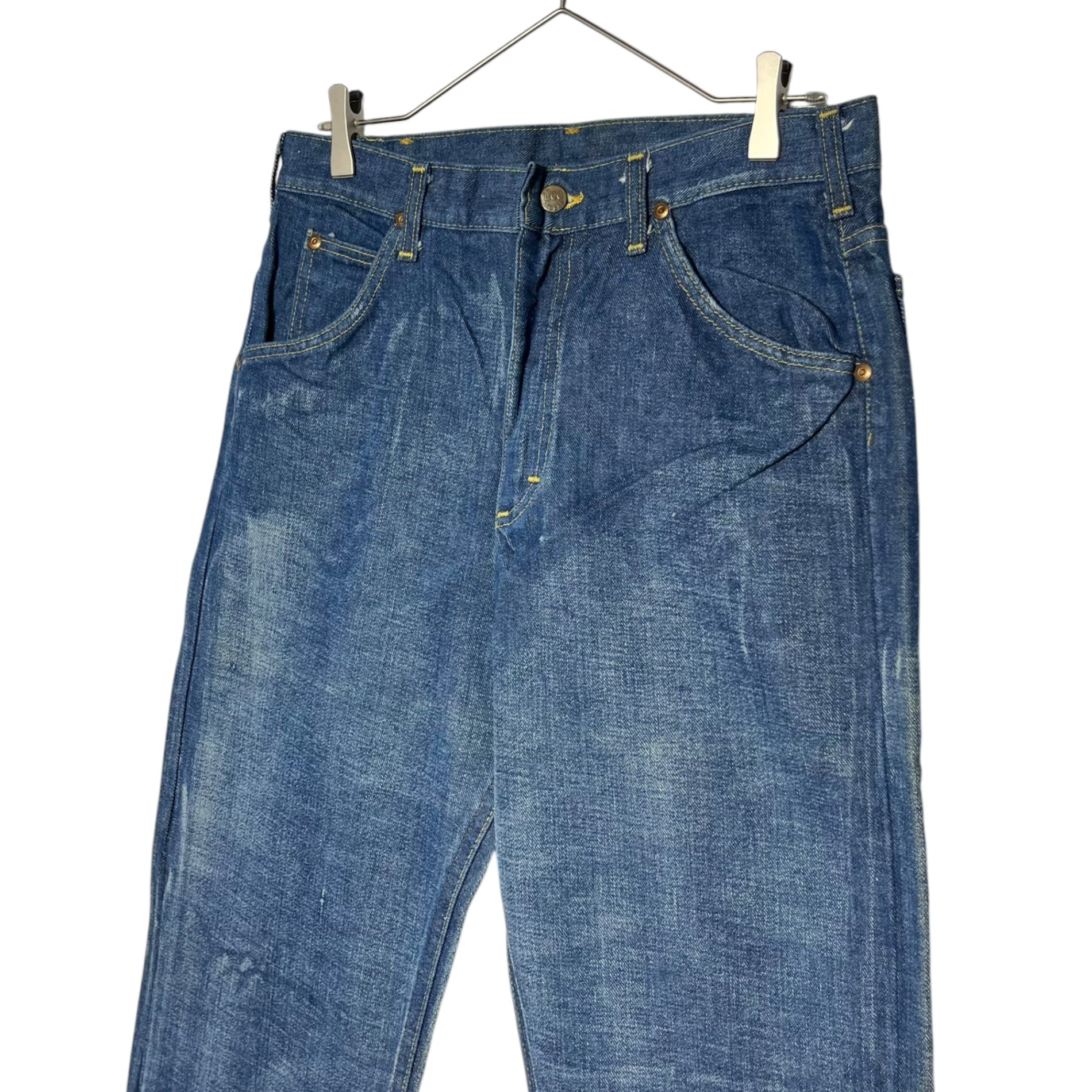 LEE(リー) 70's 200 RIDERS dead stock stonewashed vintage denim pants デッドストック ストーン ウォッシュ ヴィンテージ デニム パンツ 200-0041 33×34 ライトインディゴ フラッシャー付 USA製 42TARON FULL CUT サイド黒タグ