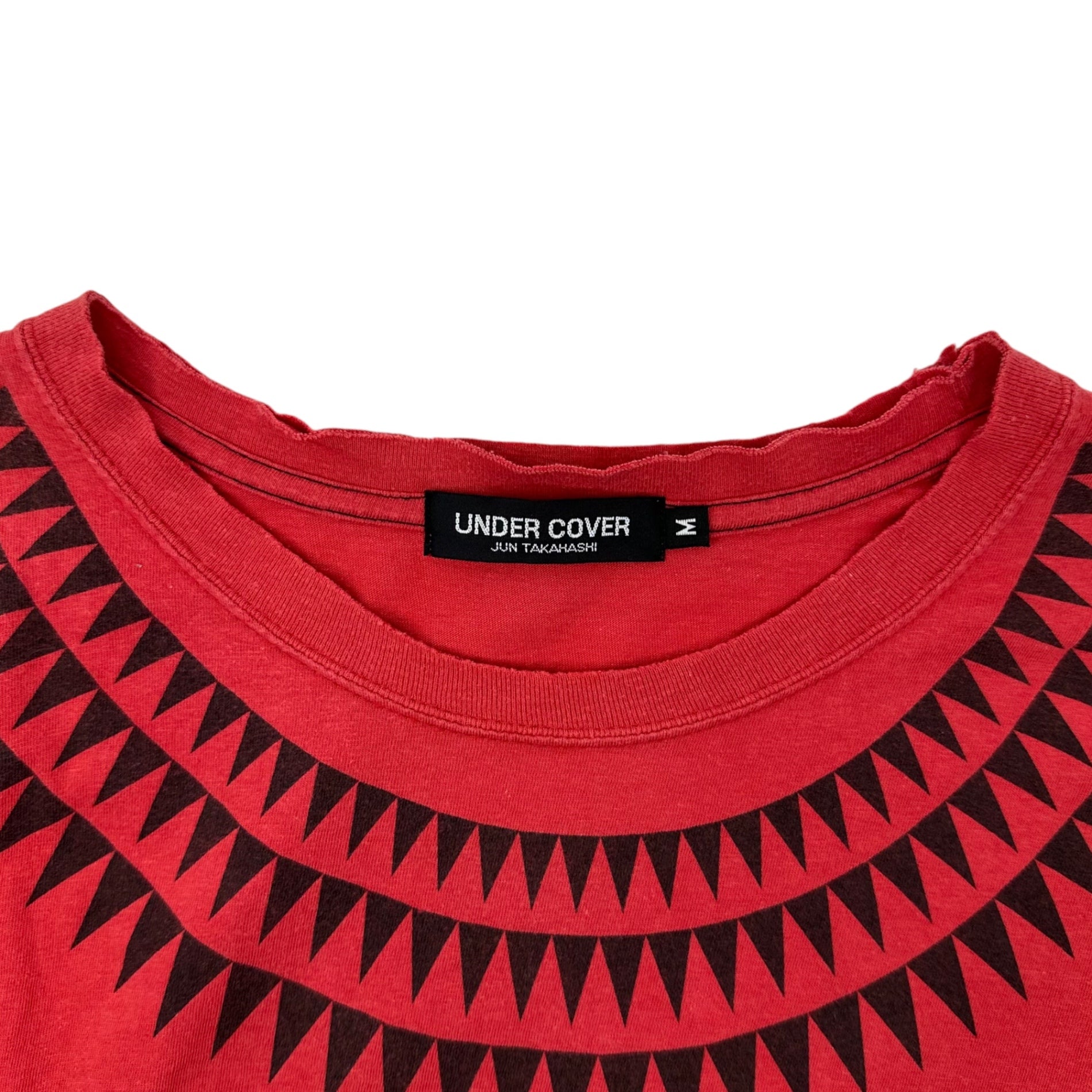 UNDERCOVER(アンダーカバー) Reprint SCAB GIZ pattern neck print T-shirt 復刻 SCAB GIZ柄 ネック プリント Tシャツ M レッド×ブラック