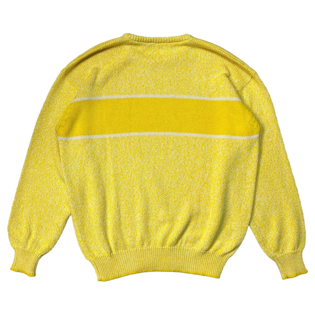 malo(マーロ) 80’s~90's vintage loose knit ヴィンテージ オーバーサイズ コットン ニット SIZE 48(L程度) イエロー×ホワイト