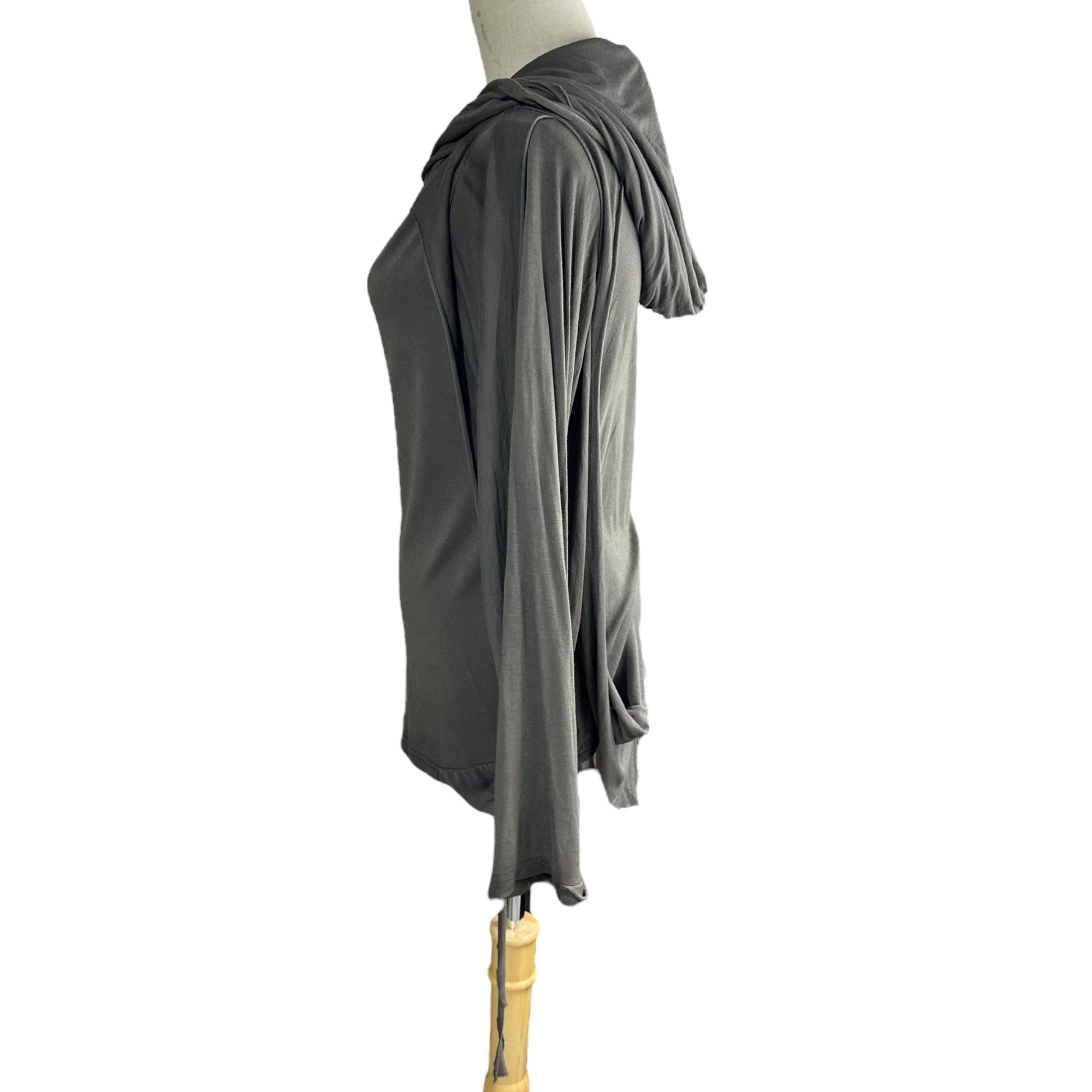 DIESEL(ディーゼル) 24AW T-AGO Destroyed hooded top in layered jersey デストロイ パーカー M グレー カットーソー 薄手