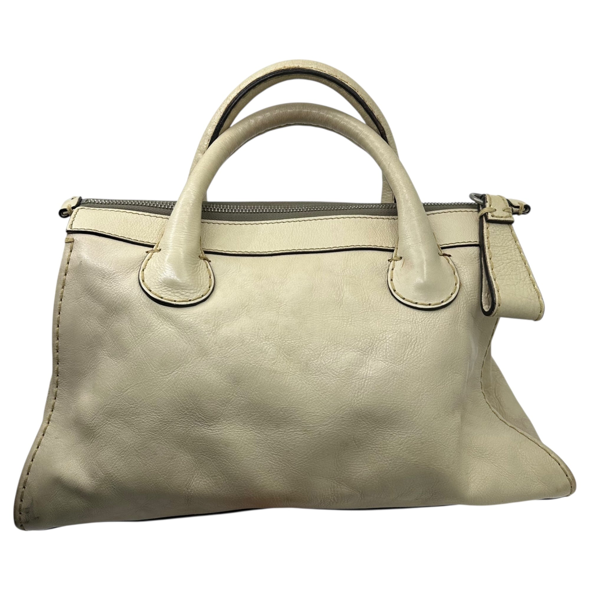 CHLOE(クロエ) EDITH エディス ステッチ レザー ハンド バッグ アイボリー