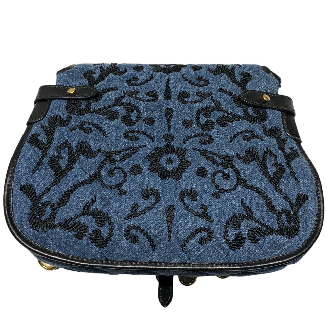 PRADA(プラダ) DENIM IMPUNTURA Shoulder bag デニム インプンチュラ ショルダー バッグ 1BD050 インディゴ×ブラック ギャランティカード付属