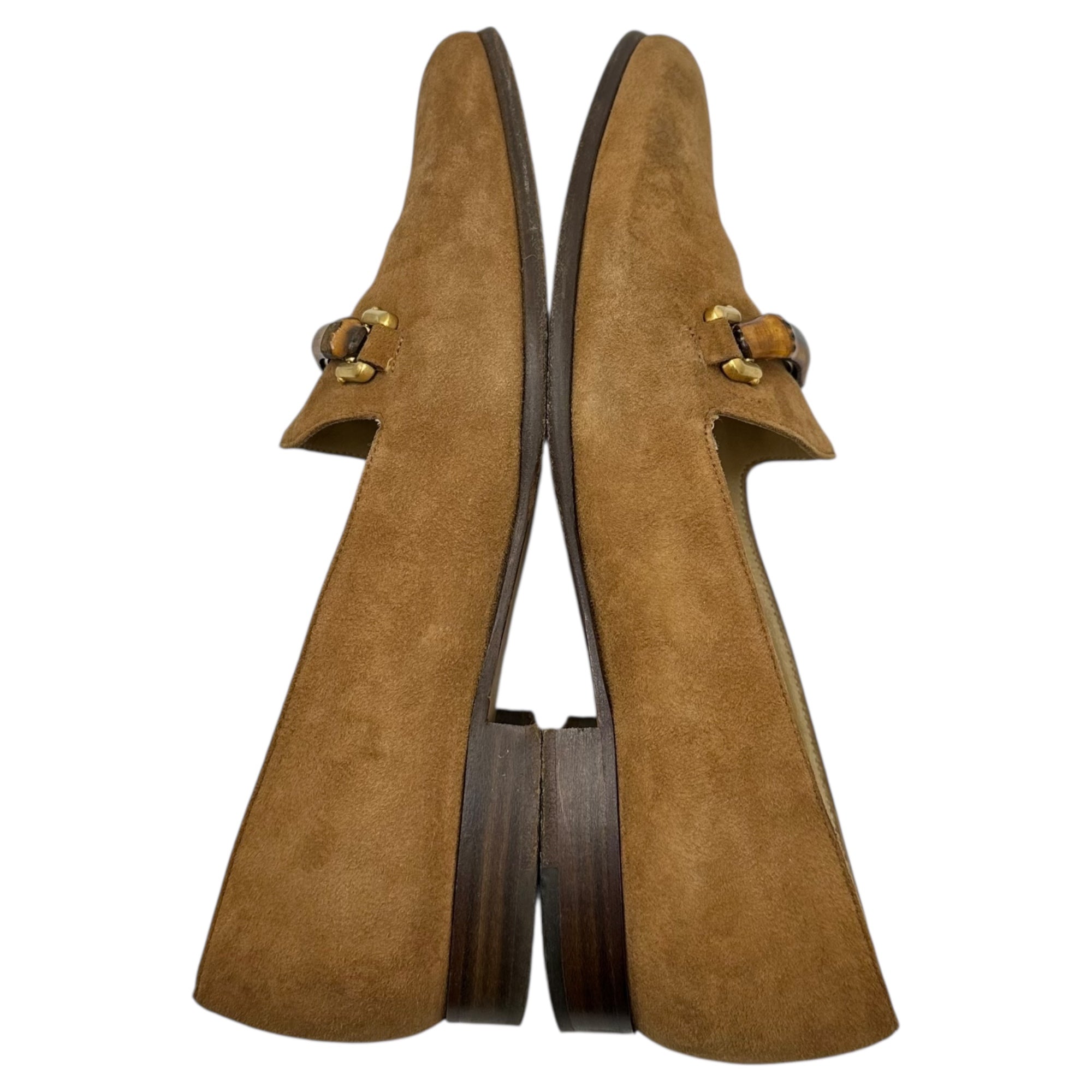 GUCCI(グッチ) Bamboo Horsebit Suede Loafer バンブー ホースビット スウェード ローファー 1387 36 1/2C(23cm程度) ブラウン レザー シューズ