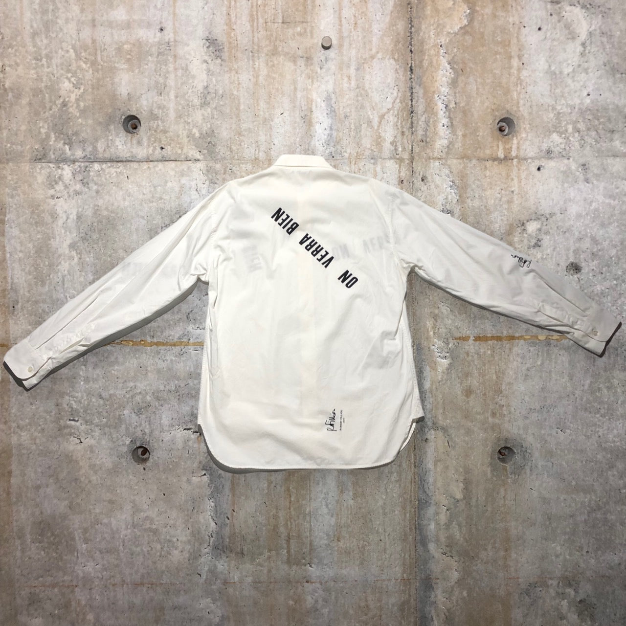 agnes b. homme(アニエスベーオム) 90's ROBERT FILLIOU ARTプリントシャツ 表記なし(M程度) ホワイト 96’s