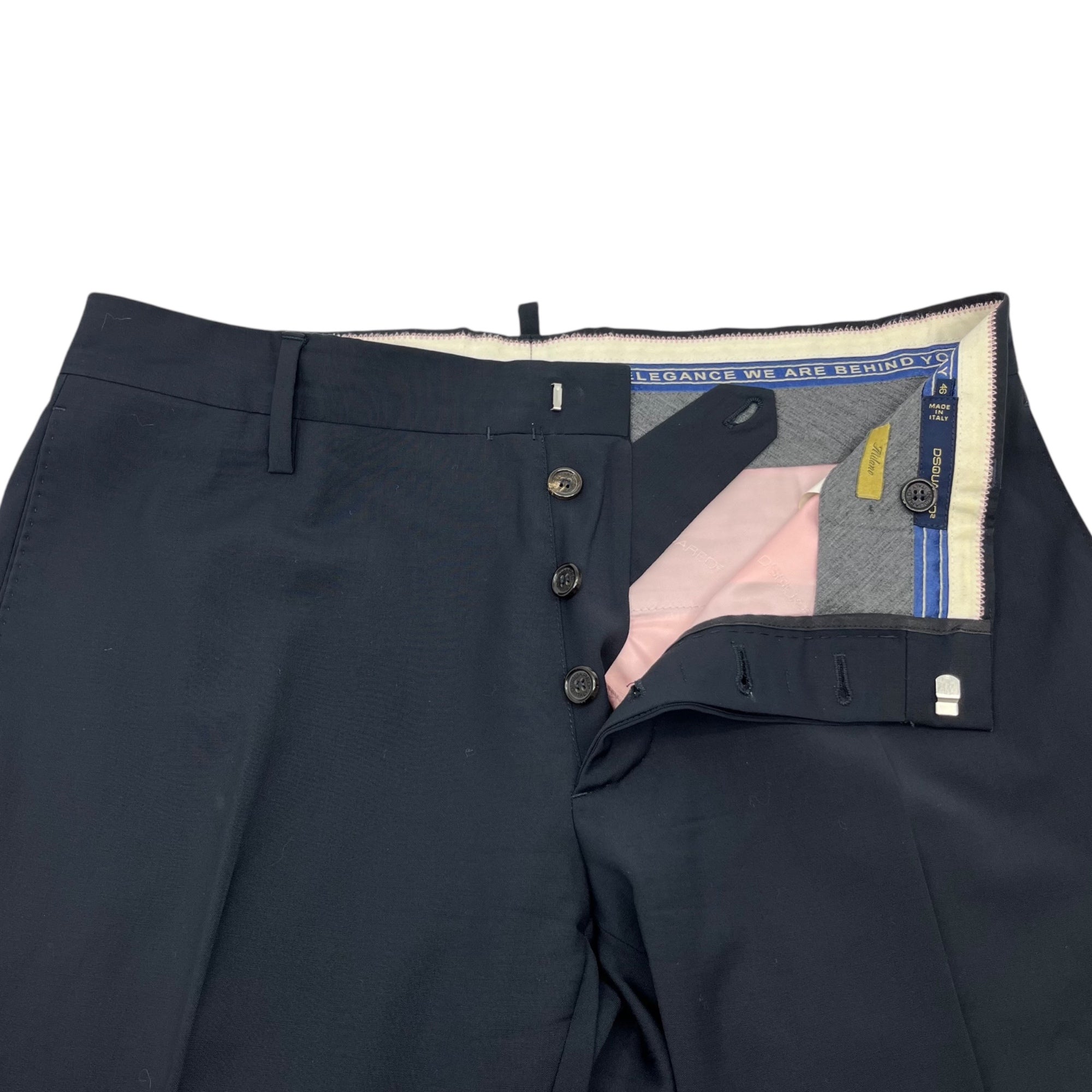 DSQUARED2(ディースクエアード) 2B テーラード ジャケット スラックス セット アップ スーツ S74FT0116 46(M程度) ネイビー ドレス ビジネス