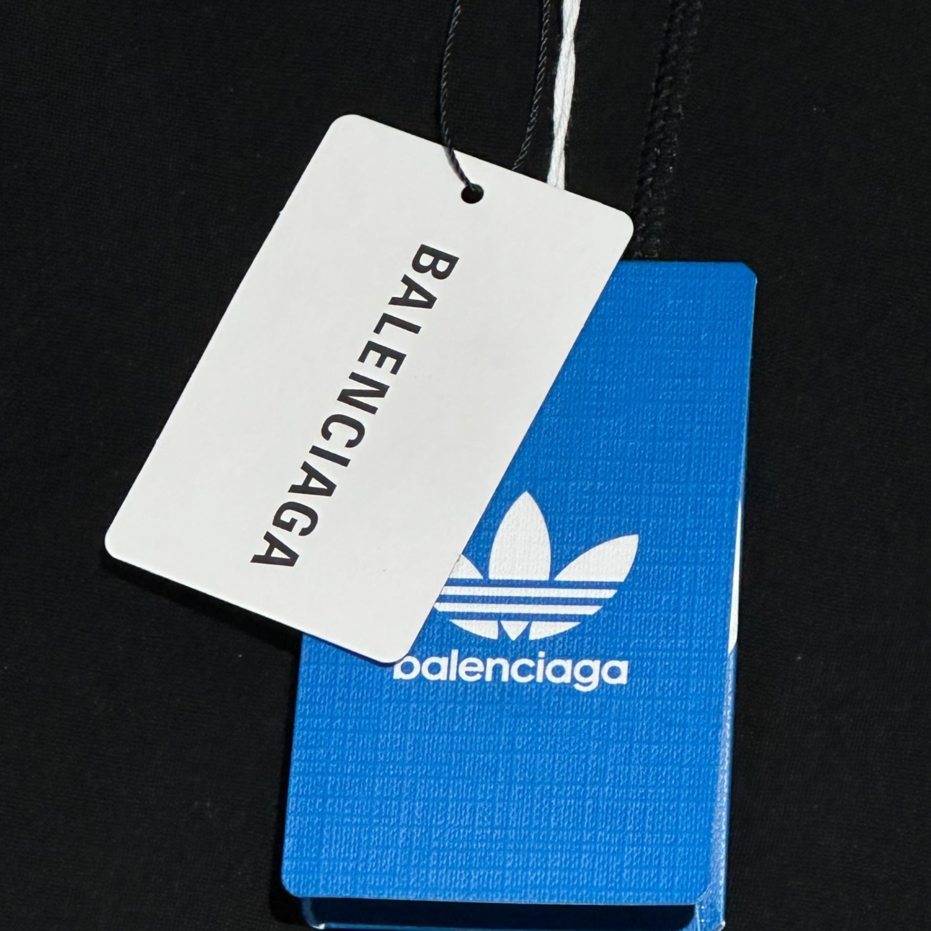 BALENCIAGA×adidas(バレンシアガ×アディダス) "Athletic" Jersey アスレチック ジャージー 712285 34 ブラック×ホワイト 3ストライプ ロゴ レギンス コラボ