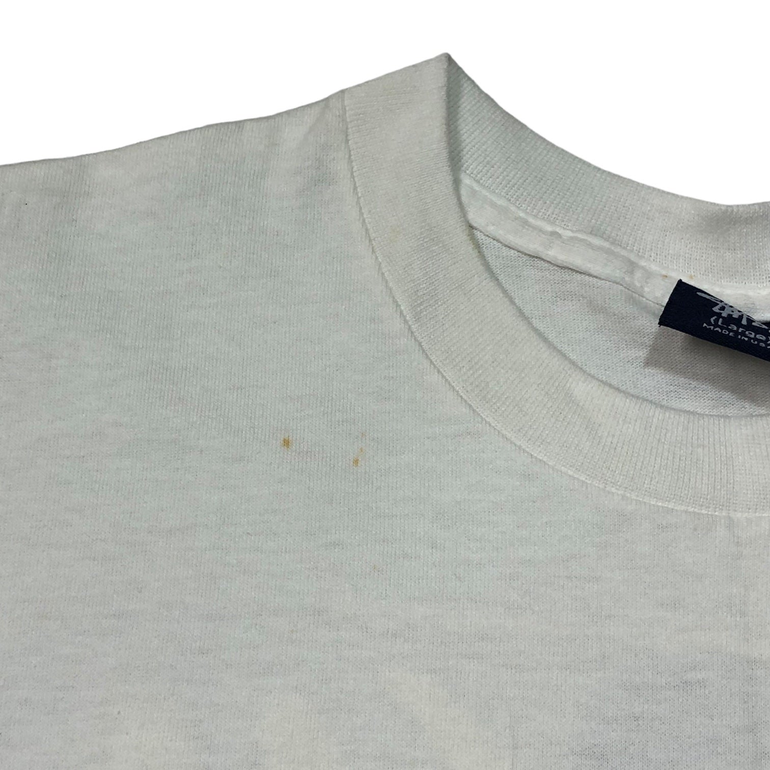 STUSSY(ステューシー) 90's HERCVLES ヘラクレス バックプリント Tシャツ 紺タグ SIZE L ホワイト×ブラック×ゴールド 90年代 OLD STUSSY