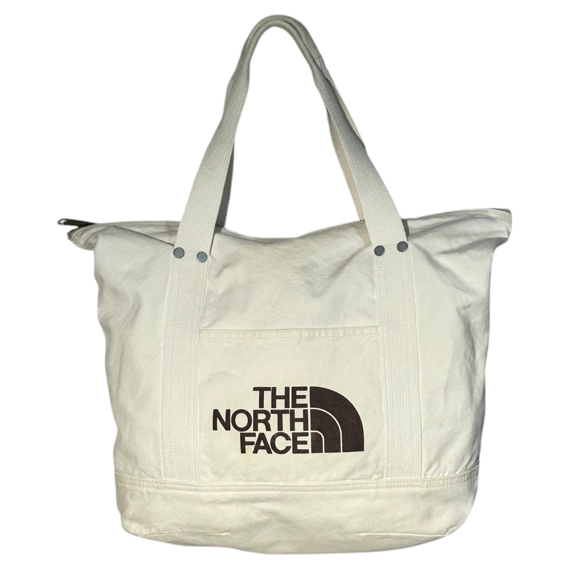 THE NORTH FACE(ノースフェイス) 80's Vintage Logo Print Canvas Tote Bag ヴィンテージ ロゴ プリント キャンパス トート バッグ ホワイト 茶タグ 80年代