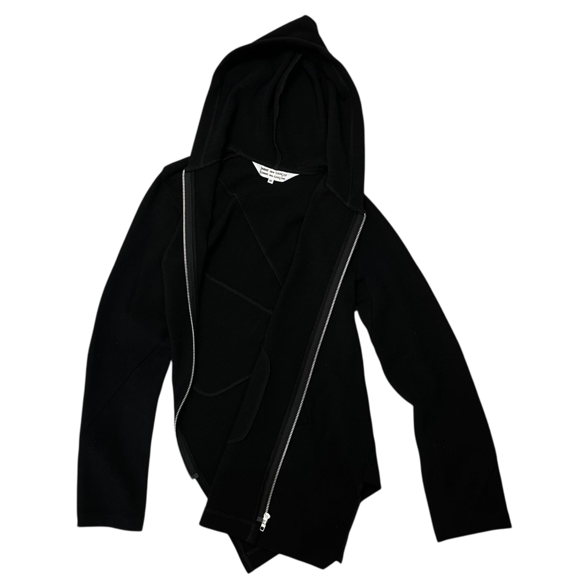 COMME des GARCONS COMME des GARCONS(コムデギャルソンコムデギャルソン) 14AW Diagonal Zip Asymmetric Wool Parka 斜めジップ 変形 ウール パーカー RN-J030 M ブラック AD2014