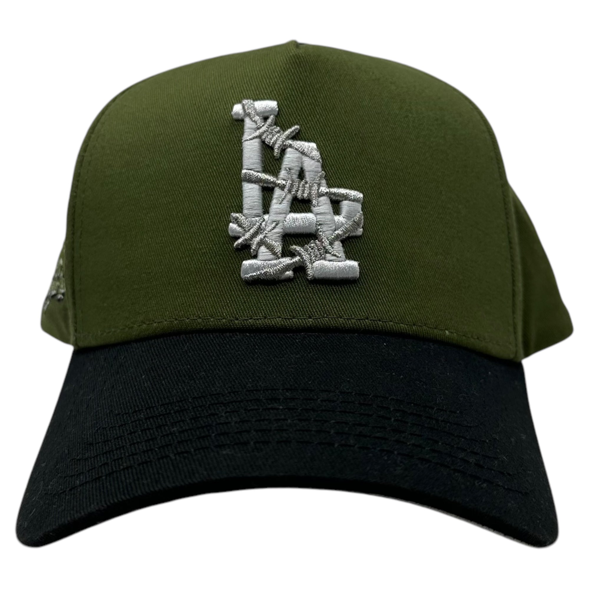 KEEP OUT FAKE LOVE(キープアウトフェイクラブ) WORLD FAMOUS LA SNAPBACK CAP スナップバック キャップ カーキ×ブラック