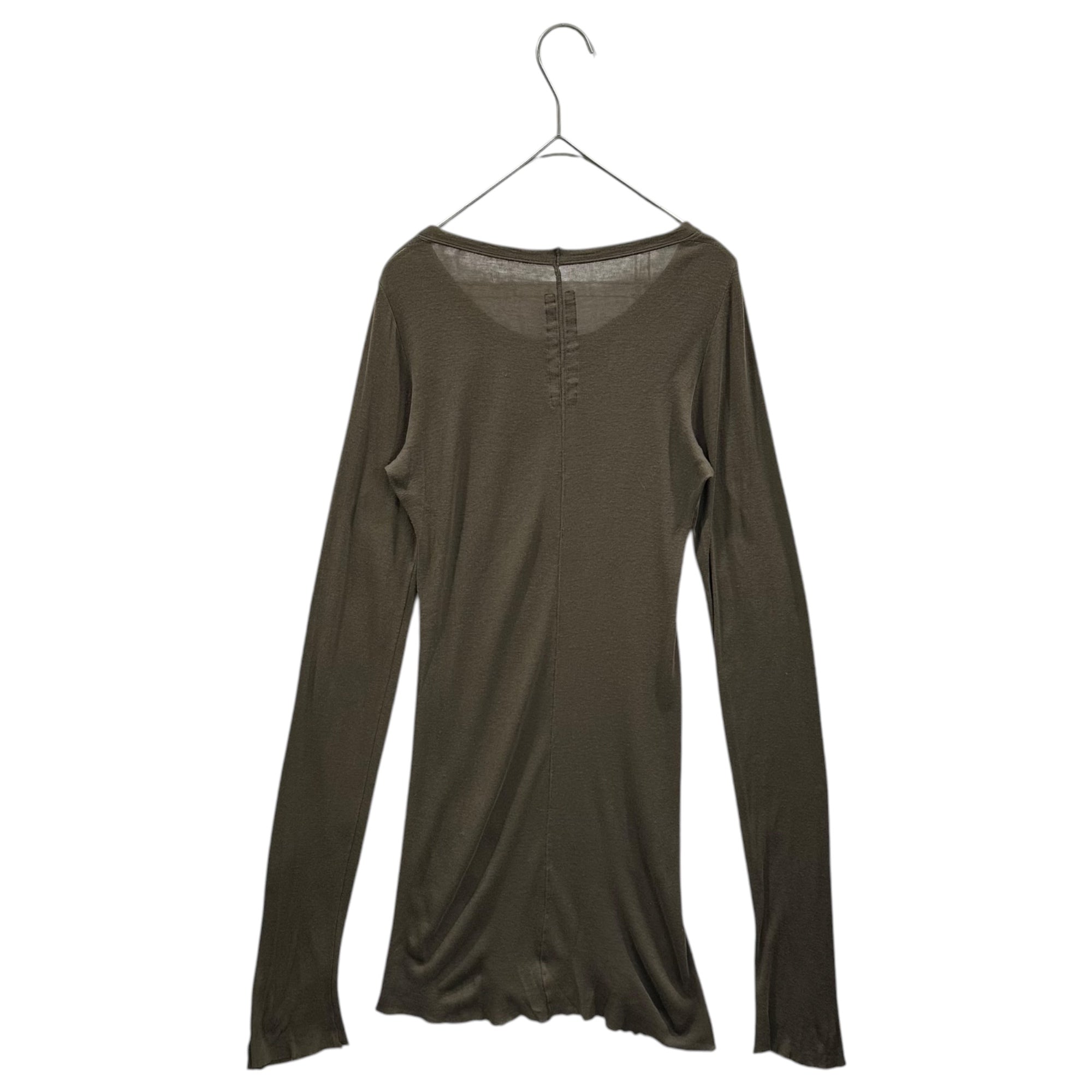 Rick Owens(リックオウエンス) 12SS L/S Ribbed T-Shirt 長袖 リブ カットソー 表記無(40程度) カーキ Tシャツ
