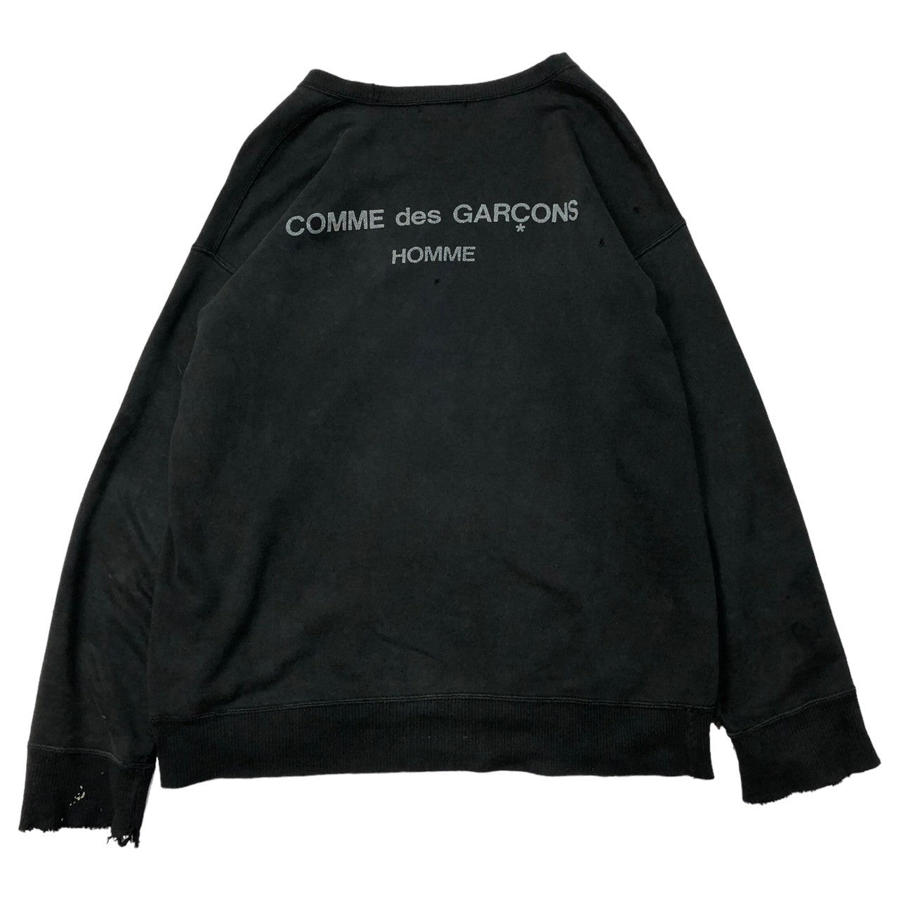 COMME des GARCONS HOMME(コムデギャルソンオム) 90's Back logo oversize sweatshirt バックロゴ オーバーサイズ スウェット 田中オム ヴィンテージ稀少品 ブラック×グレー