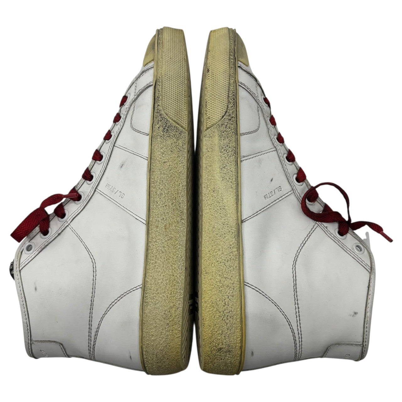 Saint Laurent(サンローラン) 16SS By Hedi Slimane Studded Leather High-Top Sneakers エディ期 スタッズ レザー ハイカット スニーカー VU420005 40 1/2(26cm程度) ホワイト 汚れ加工