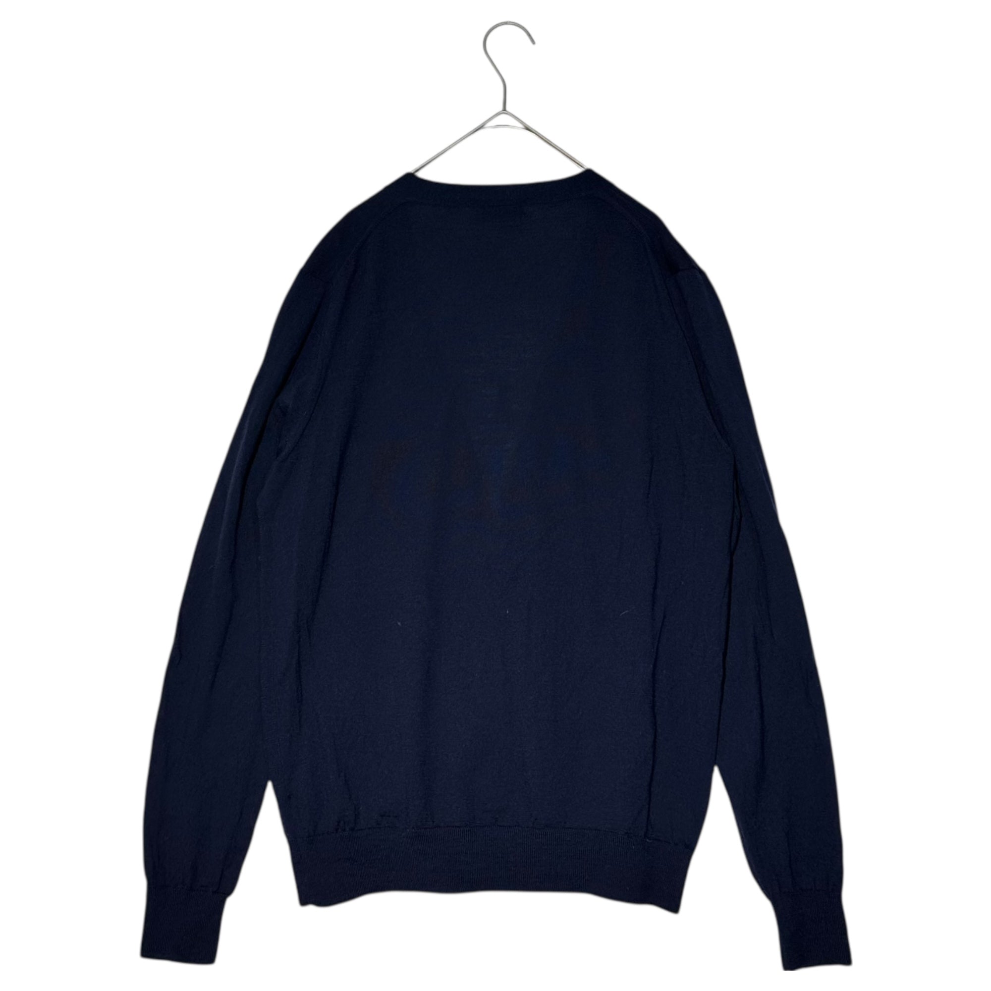 DRIES VAN NOTEN(ドリスヴァンノッテン) 00's Design Tape Wool Long Sleeve Cardigan デザイン テープ ウール 長袖 カーディガン 73-02-04-02002 M ネイビー×ブラウン