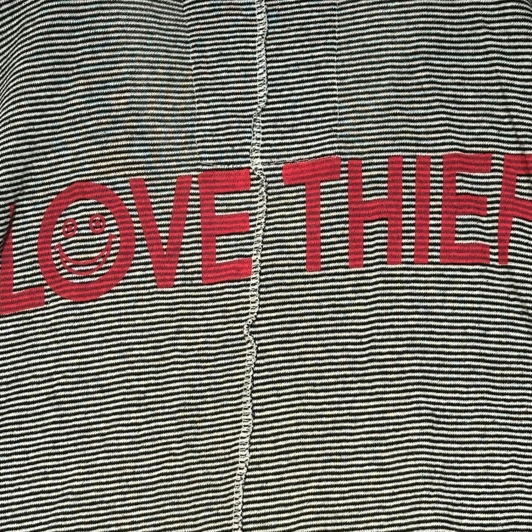 A LOVE MOVEMENT(アラブムーブメント) V-neck Cashmere Reconstructed Striped Cut and Sewn Vネック カシミア 再構築 ボーダー カットソー M ブラック×ホワイト USA製 ALM LOVE THIEF