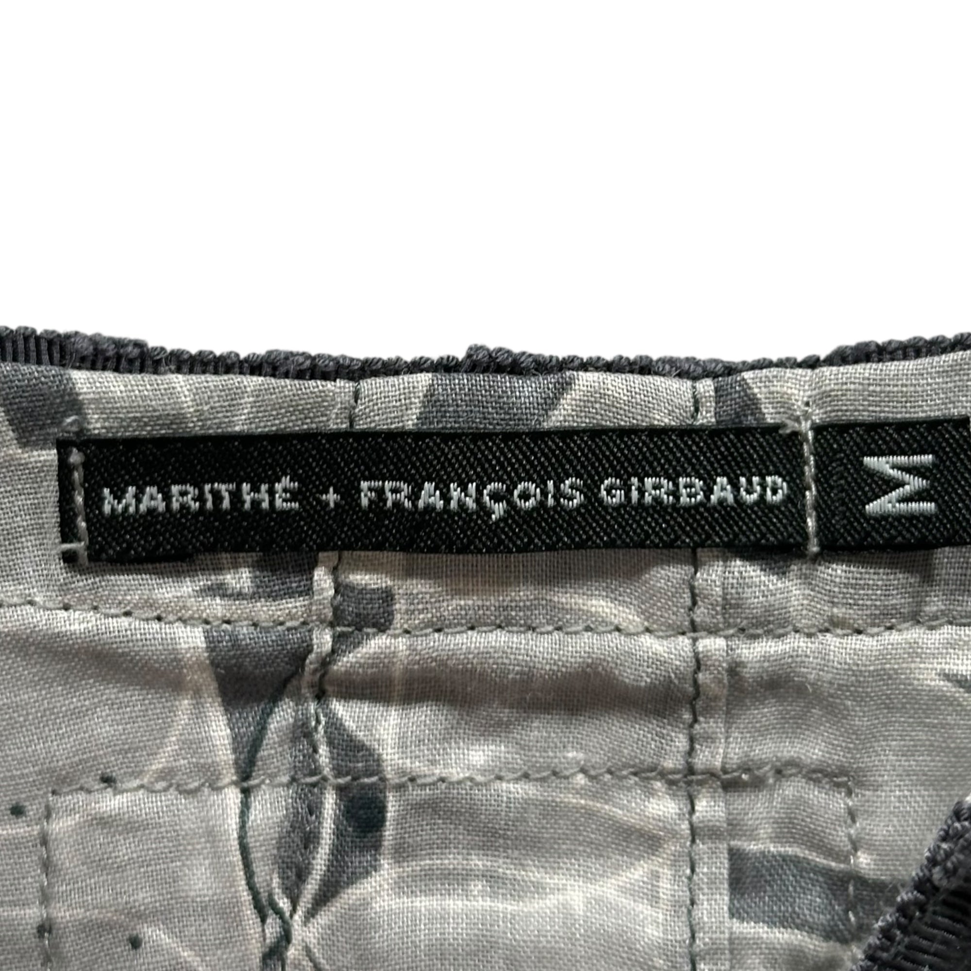 MARITHE FRANCOIS GIRBAUD(マリテフランソワジルボー) 00's All-over print linen camisole blouse 総柄 リネン キャミソール ブラウス F6-5356 M グレー Y2K ビスチェ フレア