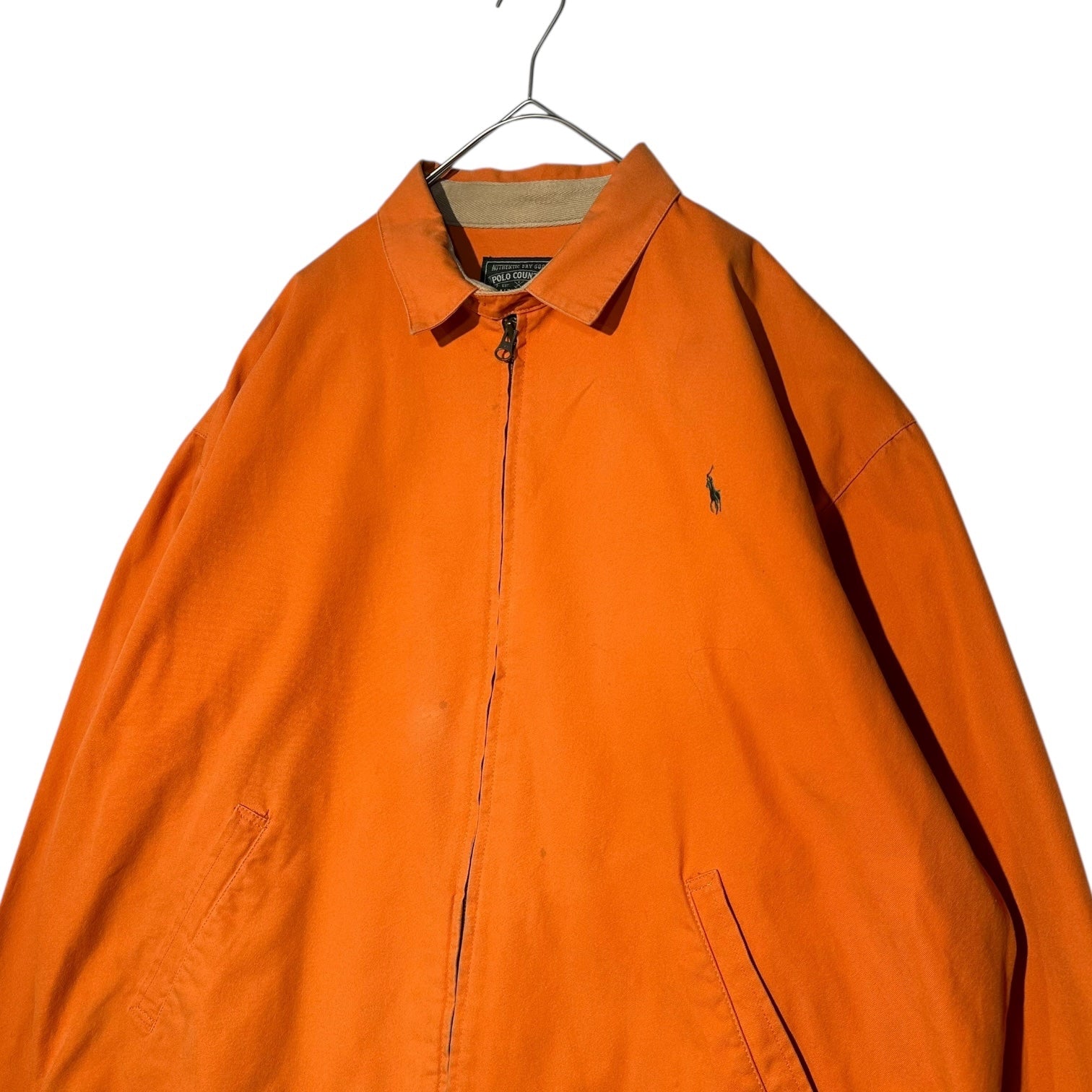 POLO COUNTRY(ポロカントリー) 80's~90's Pony Logo Drizzler Jacket ポニー ロゴ ドリズラー ジャケット L オレンジ 80年代~90年代 ヴィンテージ スイングトップ ラルフローレン