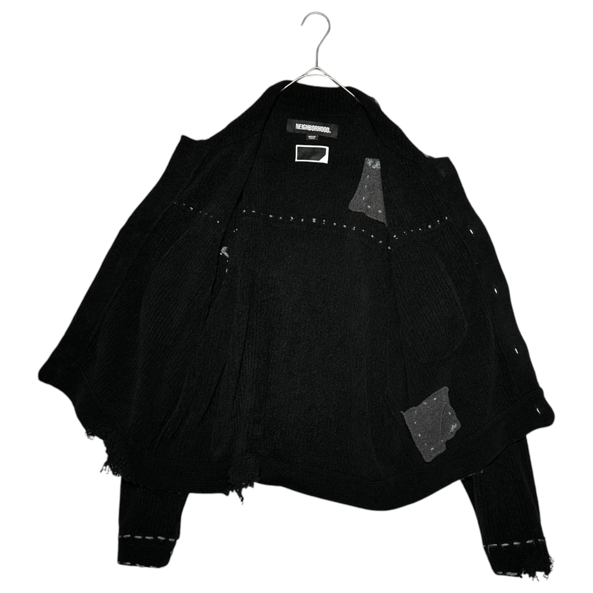 NEIGHBORHOOD(ネイバーフッド) 24AW × PHINGERIN PG1 SAVAGE KNIT フィンガリン サヴェージニット ジャケット PD-242-NH-KN-011 M ブラック×ホワイト