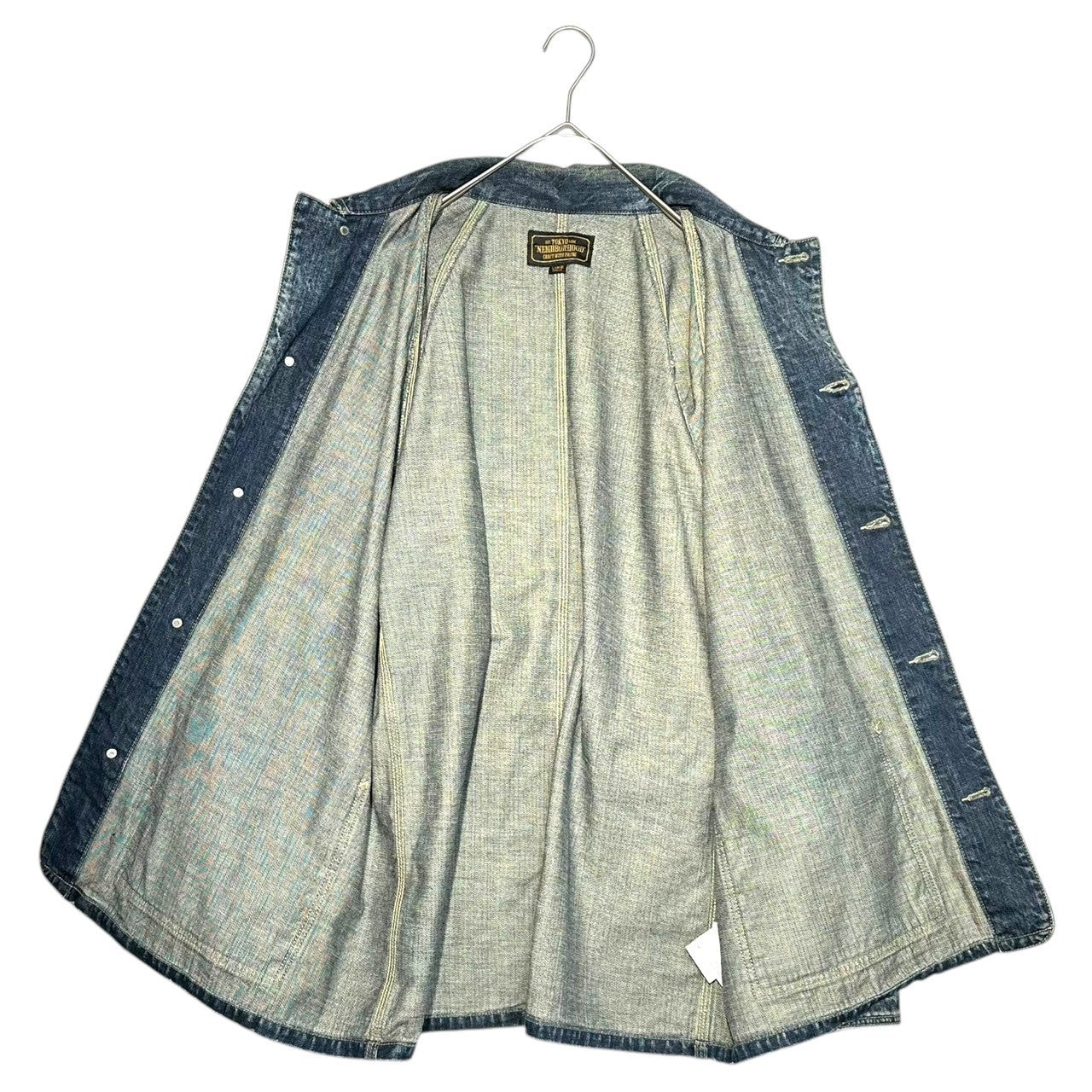 NEIGHBORHOOD(ネイバーフッド) 20SS Savage.S.C.C. Painted coverall サベージ. S.C.C. ペンキ加工 カバーオール デニム ジャケット 201XBNH-JKM04 L インディゴ 参考定価50,600円(税込)