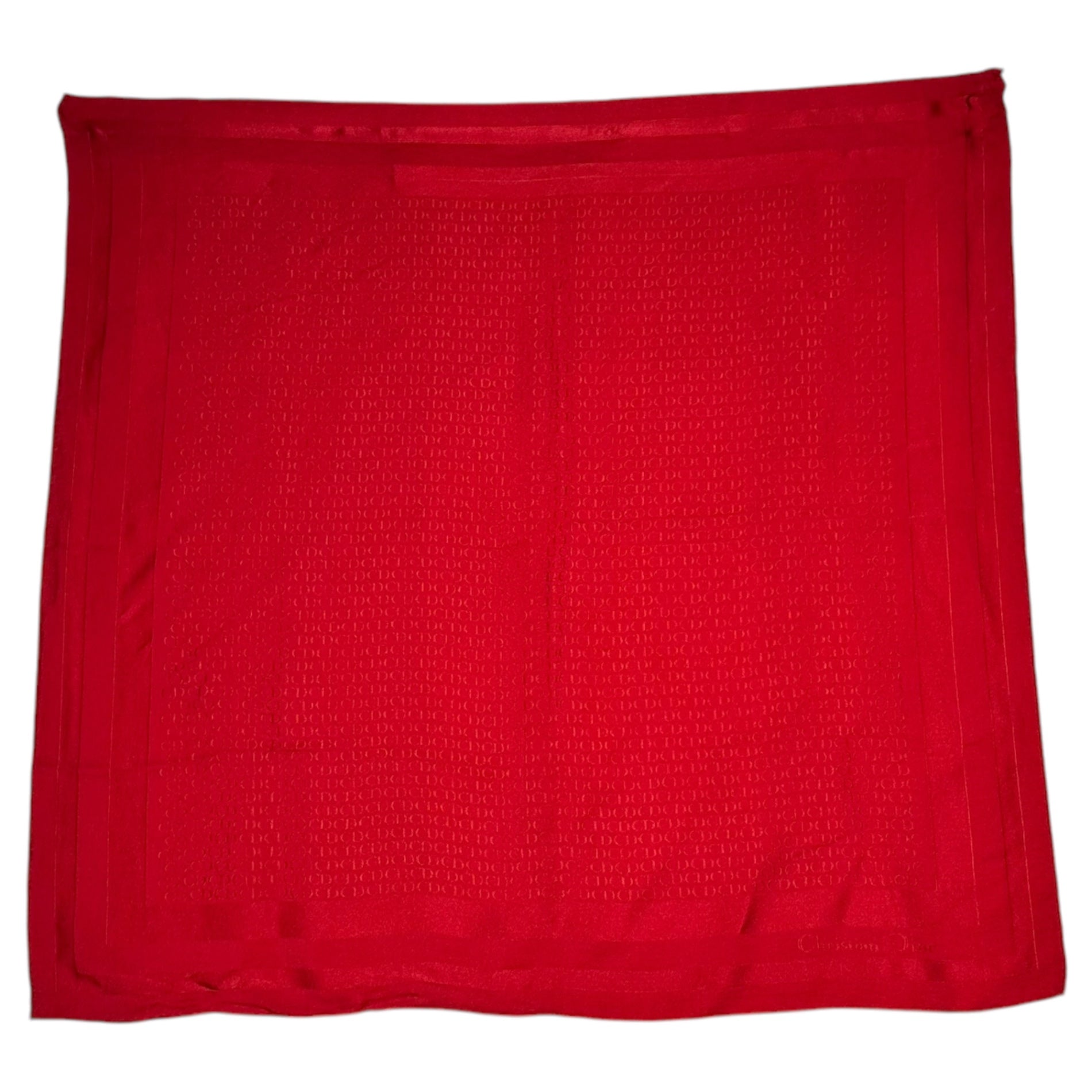 Christian Dior(クリスチャン・ディオール) CD Logo Silk Scarf CD ロゴ シルク ミニ スカーフ レッド