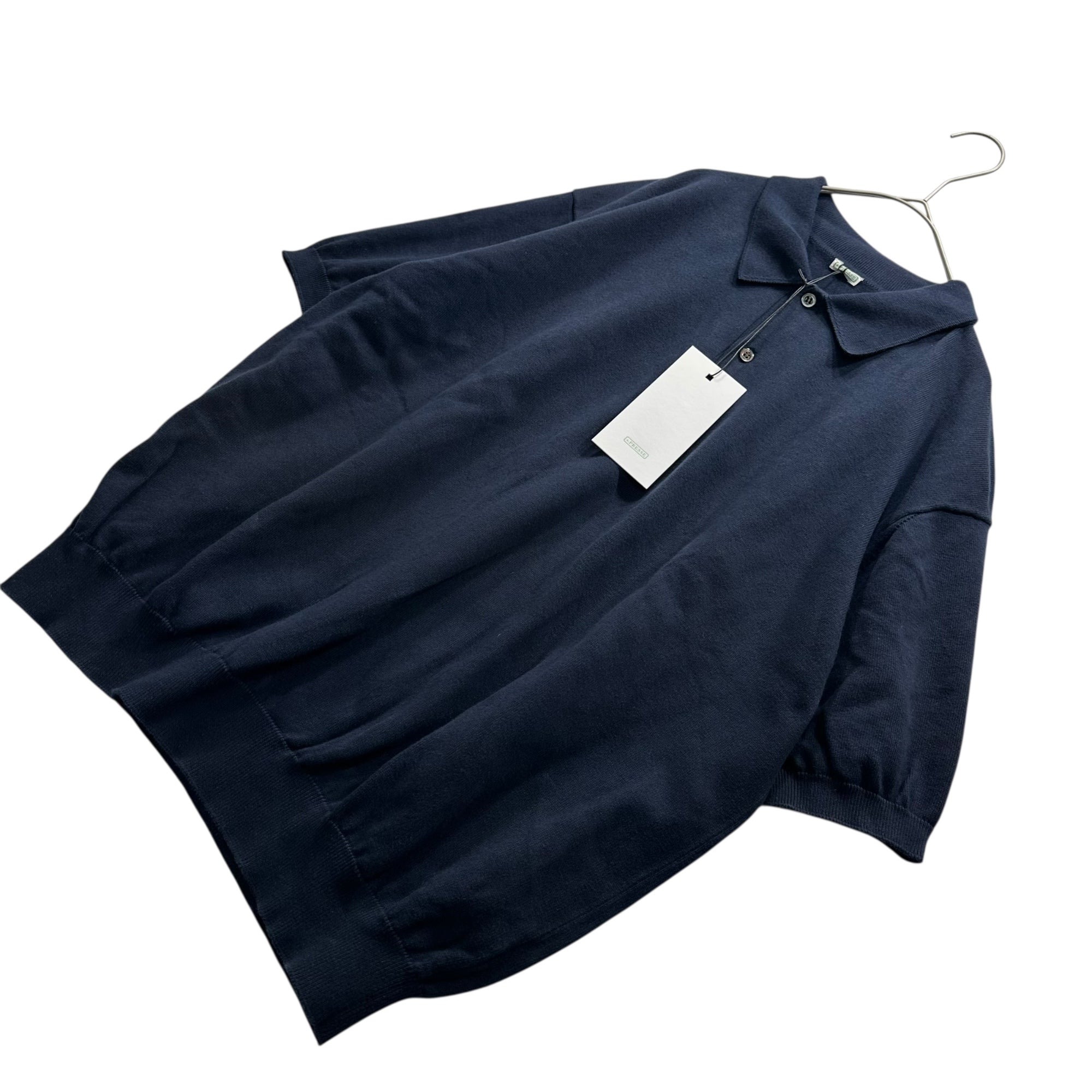A.PRESSE(アプレッセ) 23SS S/S Cotton Knit S/S Polo Shirts コットン ニット 半袖 ポロシャツ 23SAP-03-04H 2 ネイビー