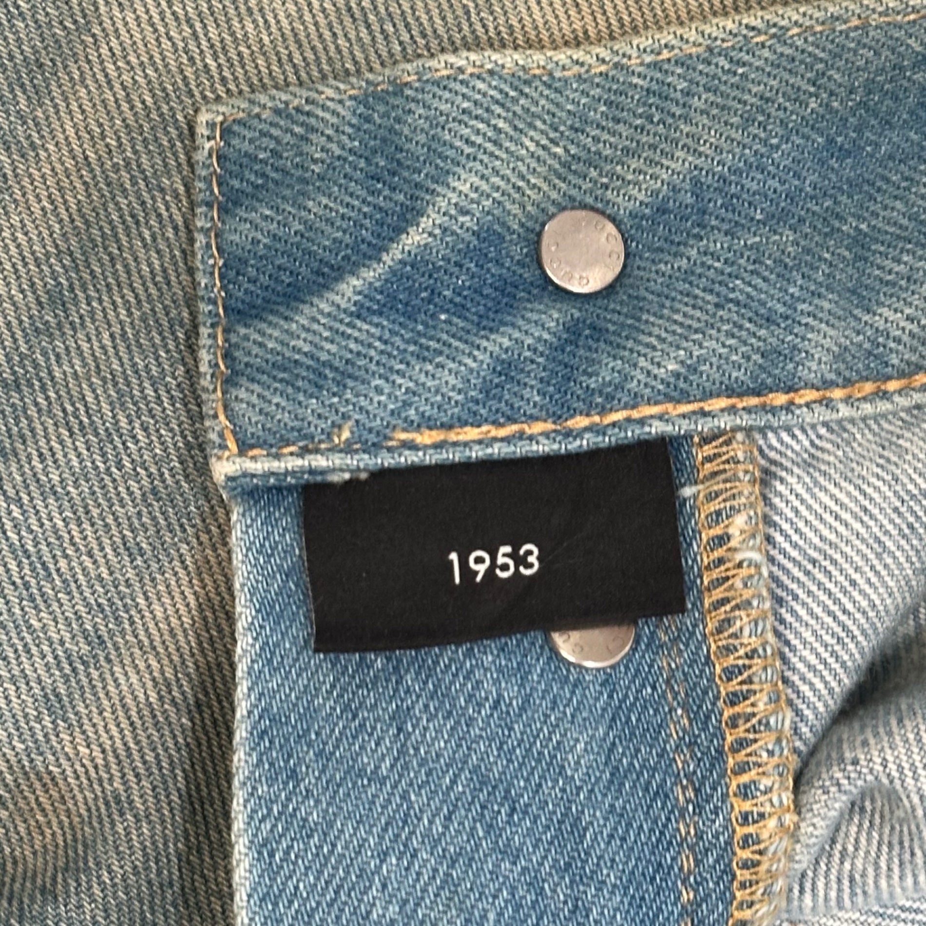 GUCCI(グッチ) 15SS By Frida Giannini 1953 Hand Painted Denim Pants ハンドペイント デニム パンツ 375819 48 ライトインディゴ フリーダ期