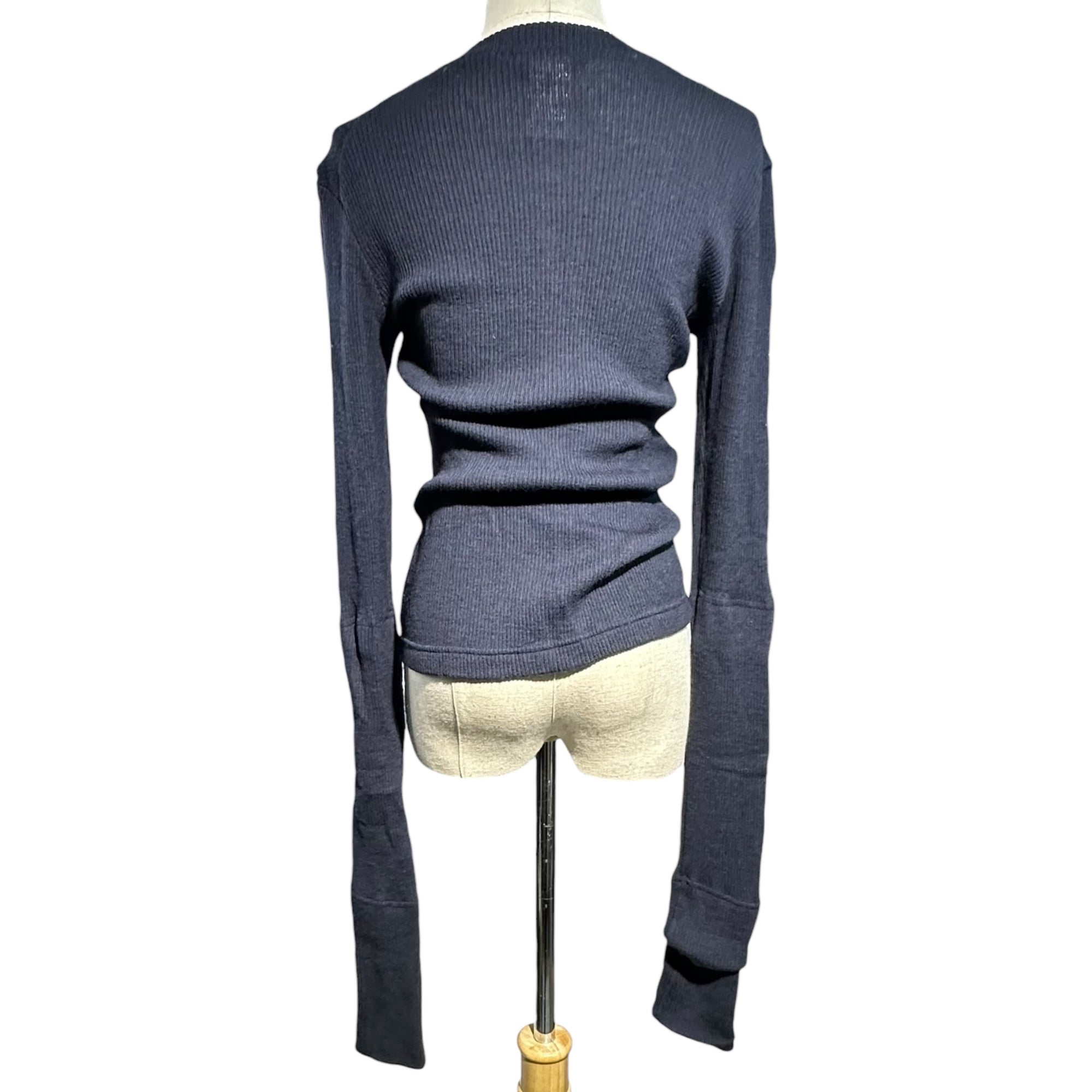 Y's(ワイズ) Super Long Sleeve Zip-Up Rib Knit スーパー ロングスリーブ ジップアップ リブ ニット YM-T24-870 3(L程度) ネイビー