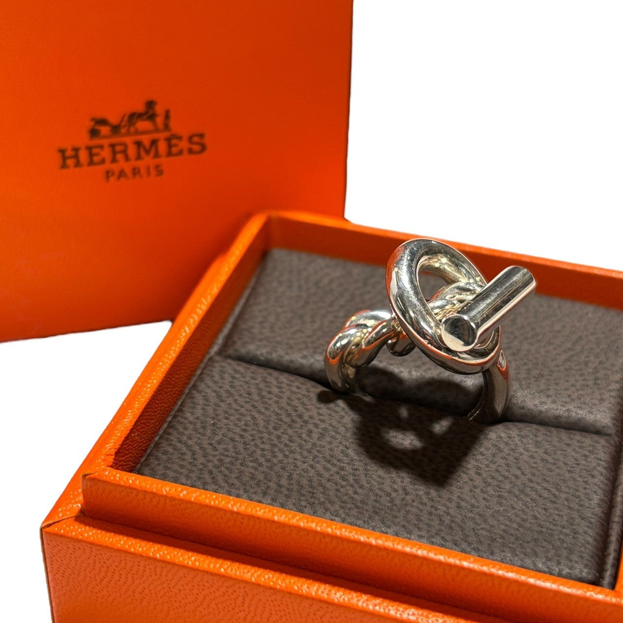 HERMES(エルメス) Echappe Croisette ring GM エシャペ クロワゼット リング GM 50(10号) シルバー 2024年購入品 指輪 箱、付購入証明書付