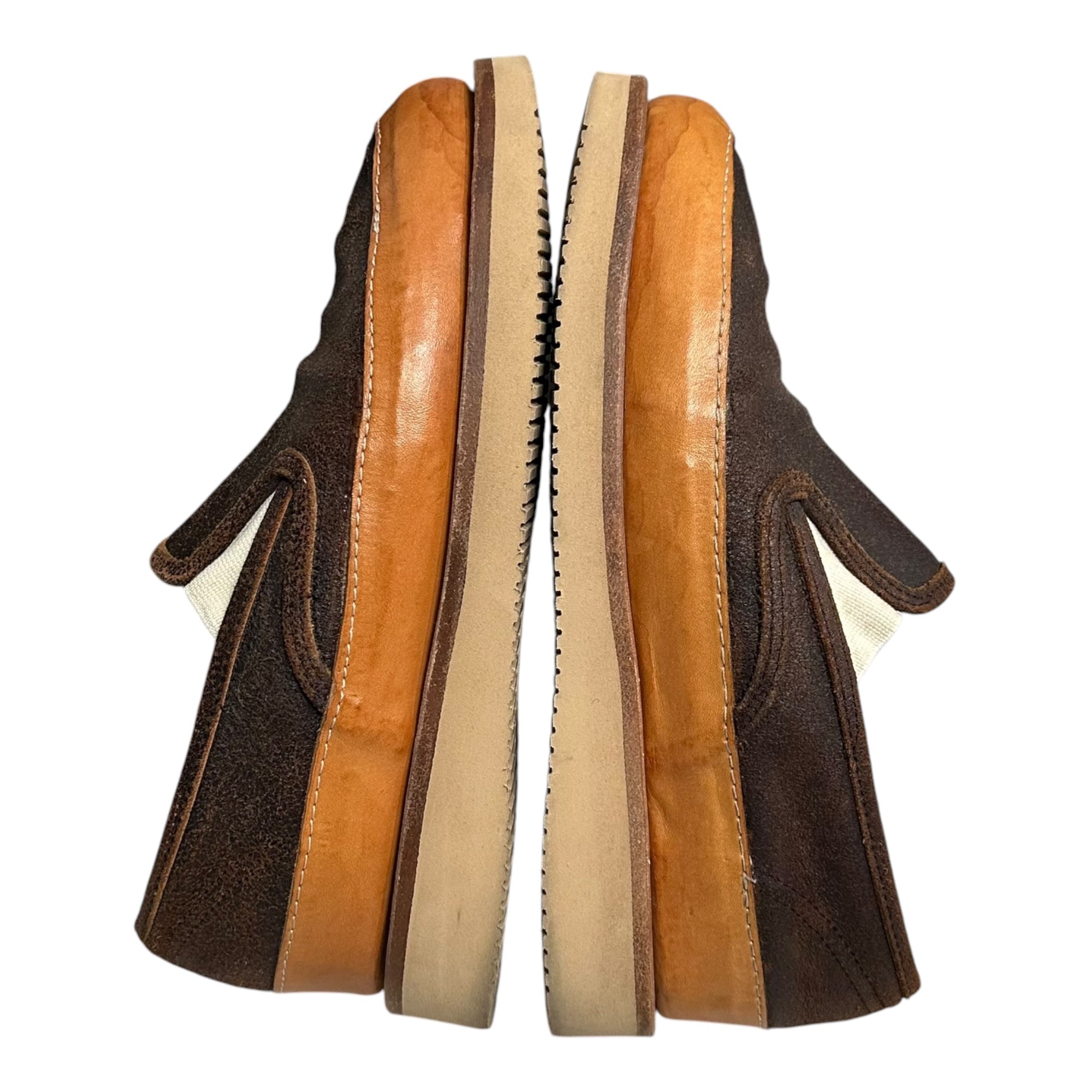 COMME des GARCONS JUNYA WATANABE MAN(コムデギャルソンジュンヤワタナベマン) Vibram sole Cracked Leather Slip-Ons クラック レザー スリッポン 表記無(27cm程度) ブラウン