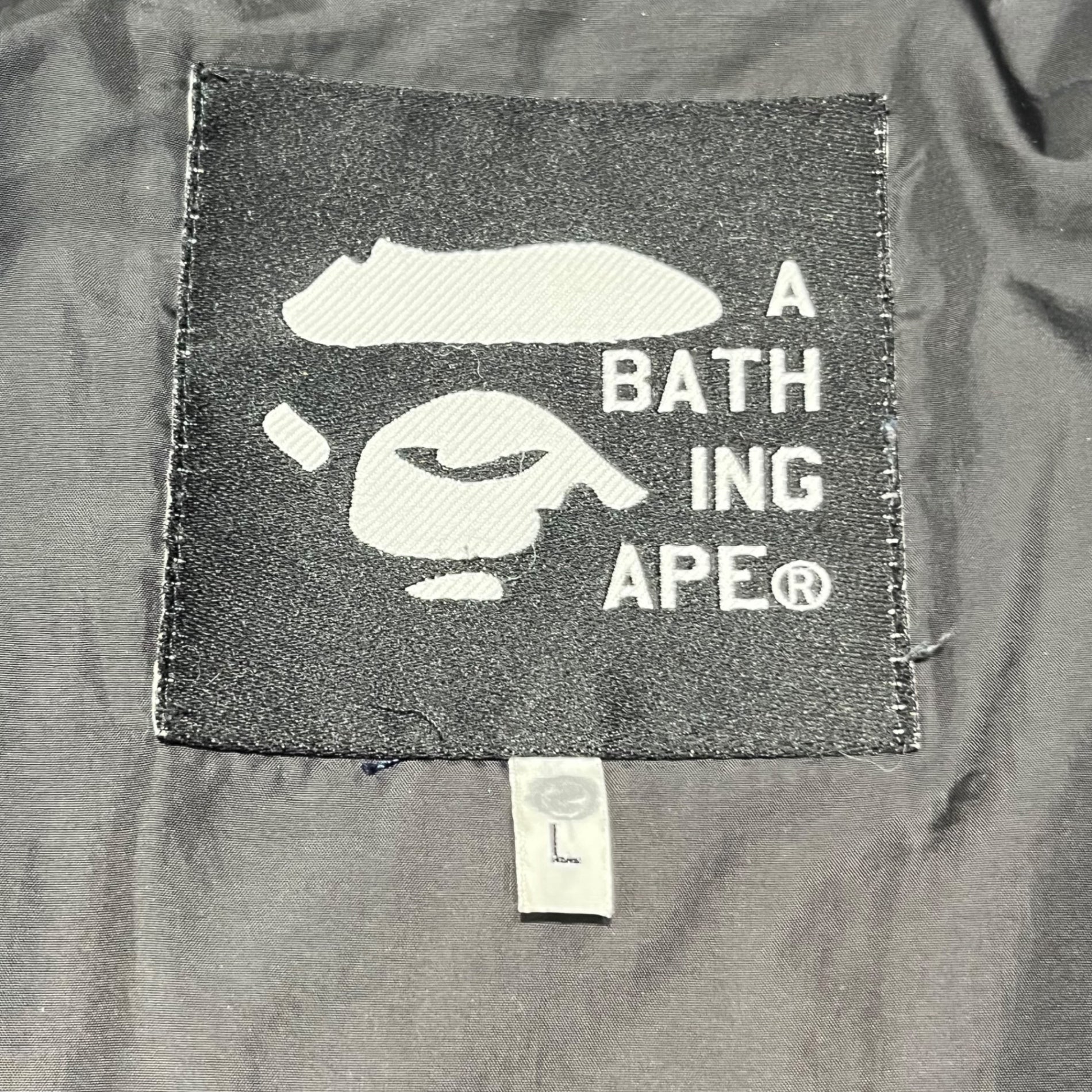 A BATHING APE(アベイシングエイプ) 00's monkey quilted jacket モンキー キルティング ジャケット L ブラック