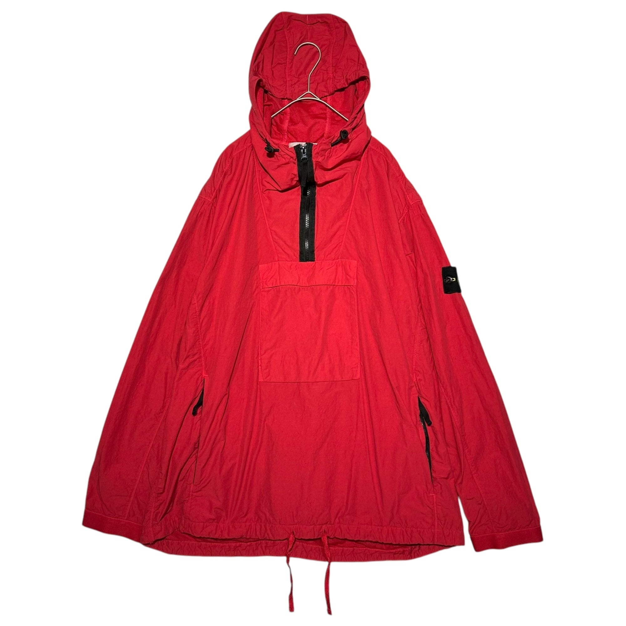 STONE ISLAND(ストーンアイランド) 22AW Smock Pocket Hooded Overshirt スモック ポケット フーデッド オーバー シャツ 771510403 L レッド アノラック パーカー ジャケット