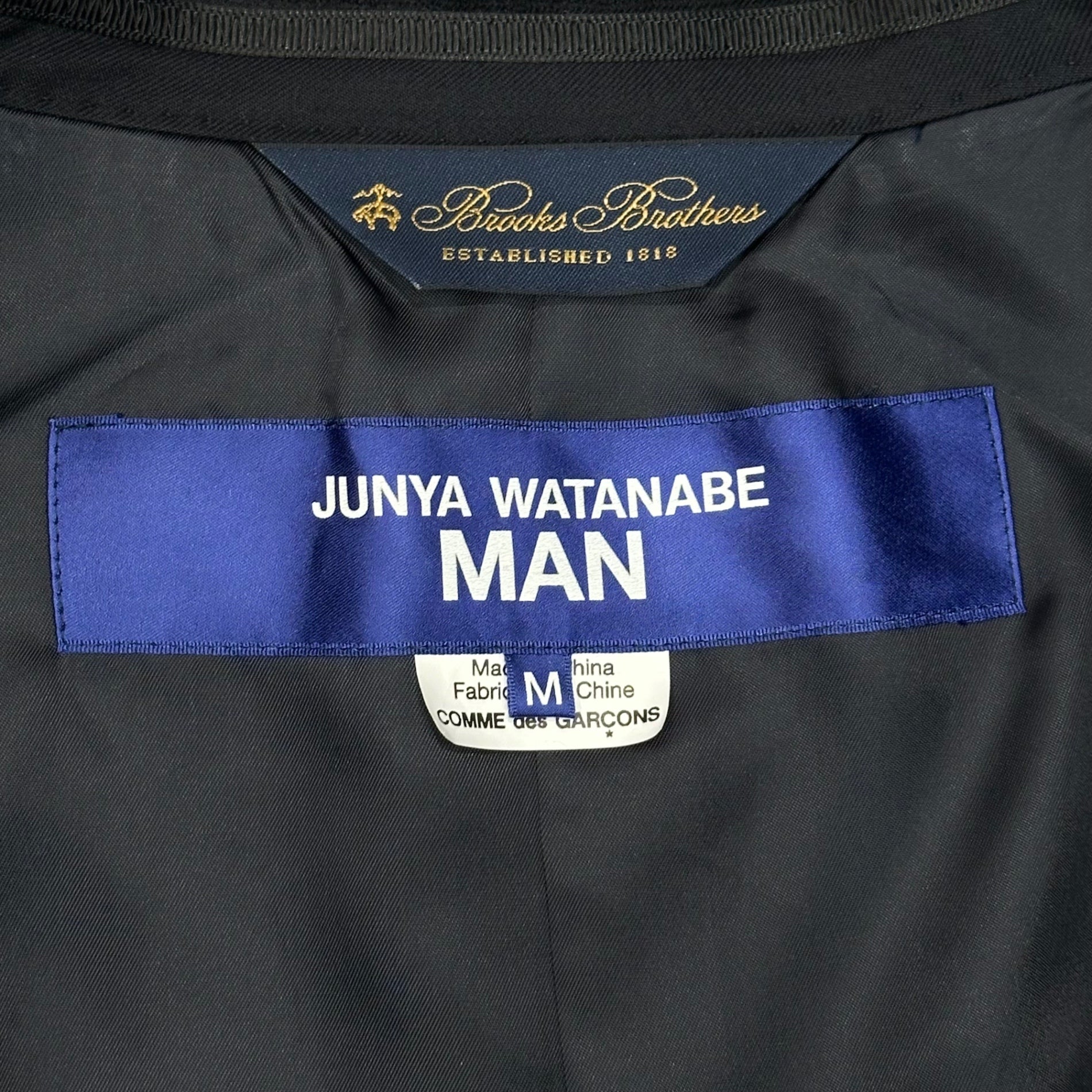 JUNYA WATANABE MAN×BROOKS BROTHERS(ジュンヤワタナベマン×ブルックスブラザーズ) 2024SS Redesigned Tweed Navy Blazer 再構築 ツイード 紺 ブレザー WM-J022 M ネイビー AD2023 紺ブレ ノーカラー ジャケット