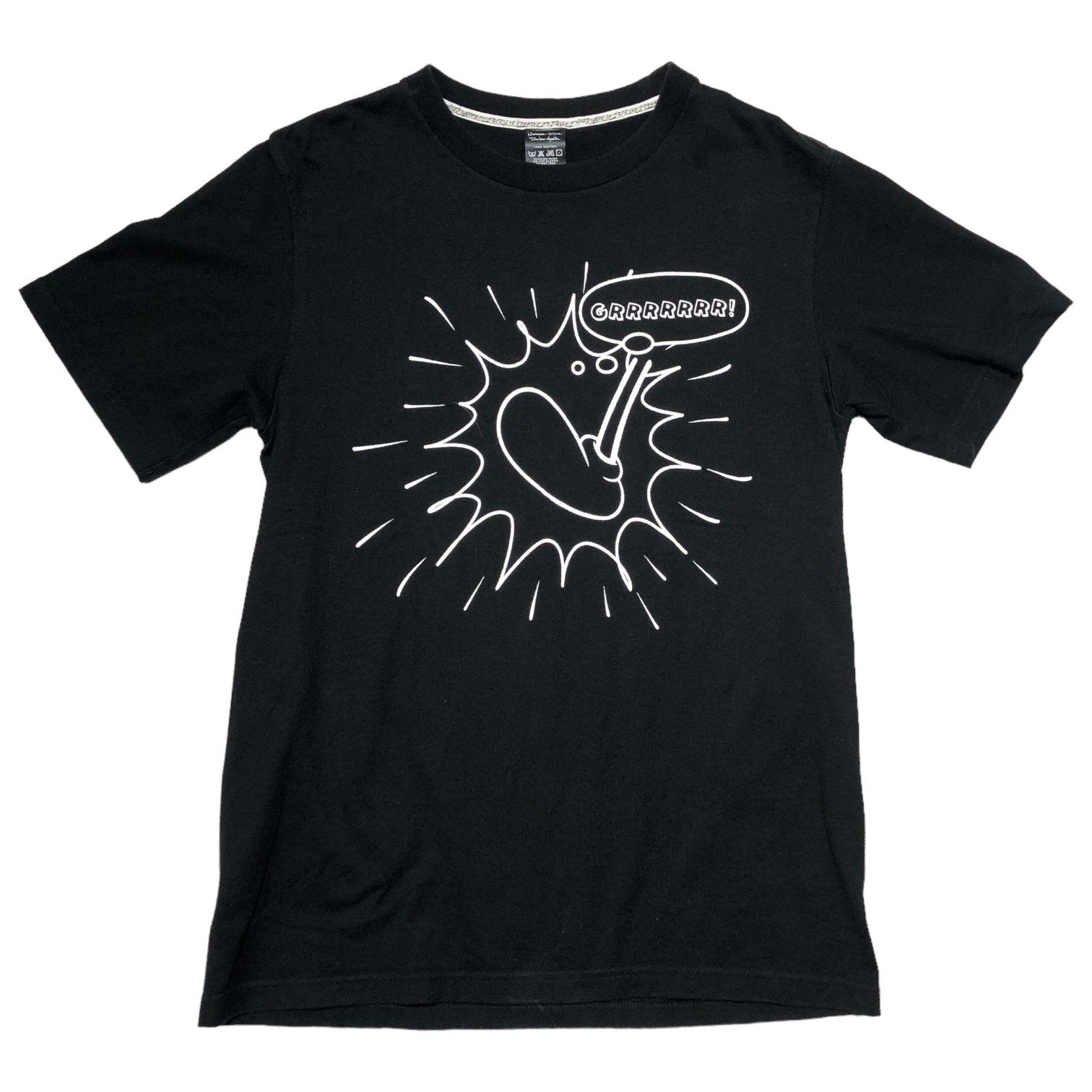 NUMBER (N)INE(ナンバーナイン) 08AW PORTLAND期 character footprint t-shirt キャラクター フットプリントTシャツ ポートランド期 2(S) ブラック×ホワイト