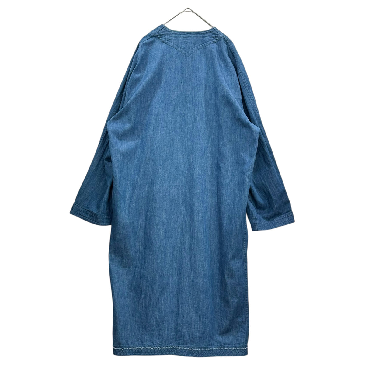 5W(ファイブダブル) 2019SS Gaungi Long - Chambray ガウンギ ロング シャンブレー 19-04-02 2 ライトインディゴ 羽織 ノーカラー コート