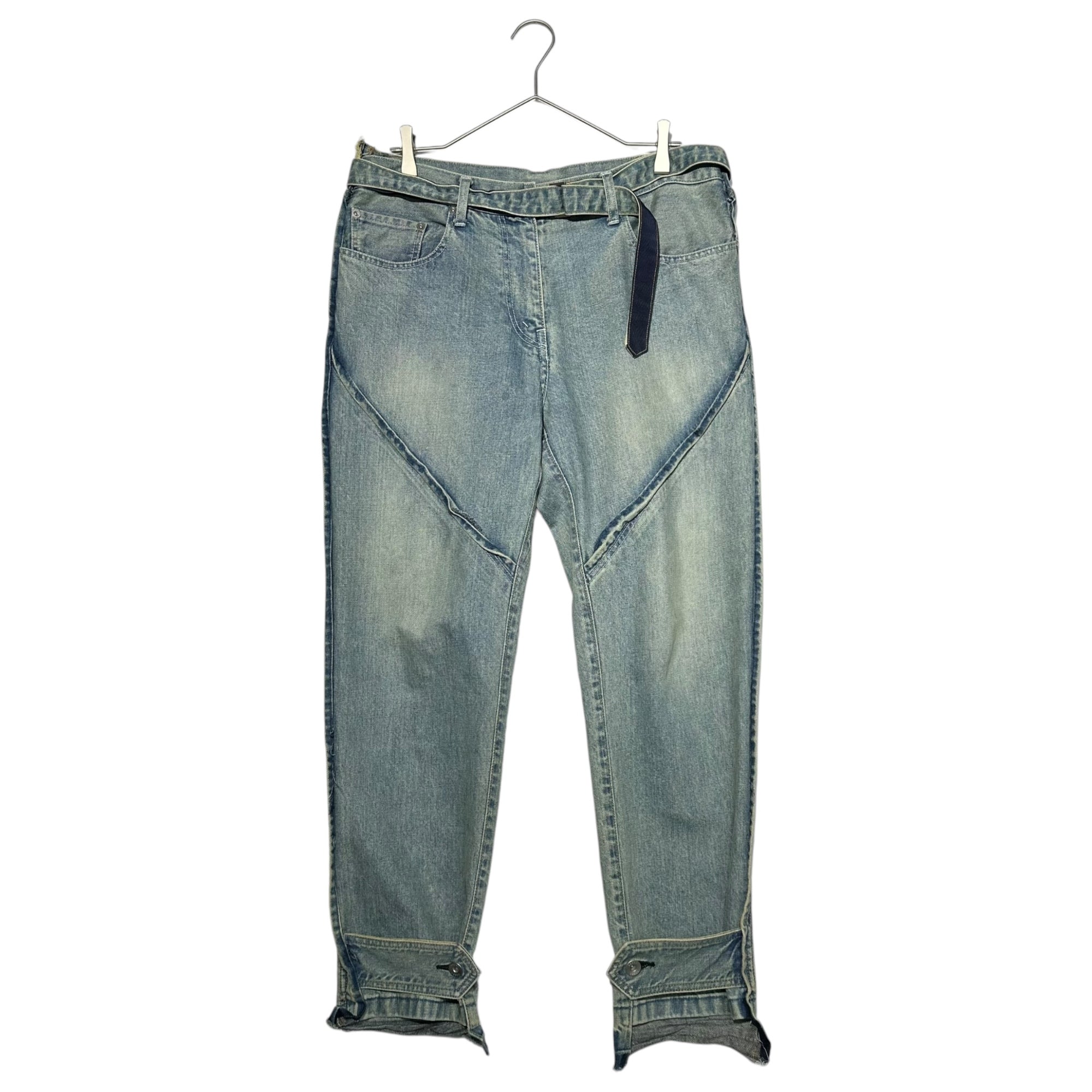 sacai(サカイ) 18AW Cut Off Docking Denim カットカフ 再構築 ドッキング デニム パンツ 18-03950 2(M程度) ライトインディゴ