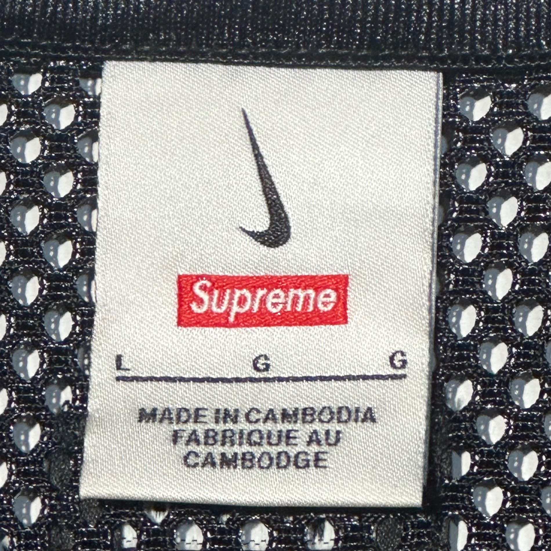 SUPREME×NIKE(シュプリーム×ナイキ) 24SS Mesh S/S Shirt "Black" メッシュ 半袖 シャツ FQ0346-010 L ブラック コラボ