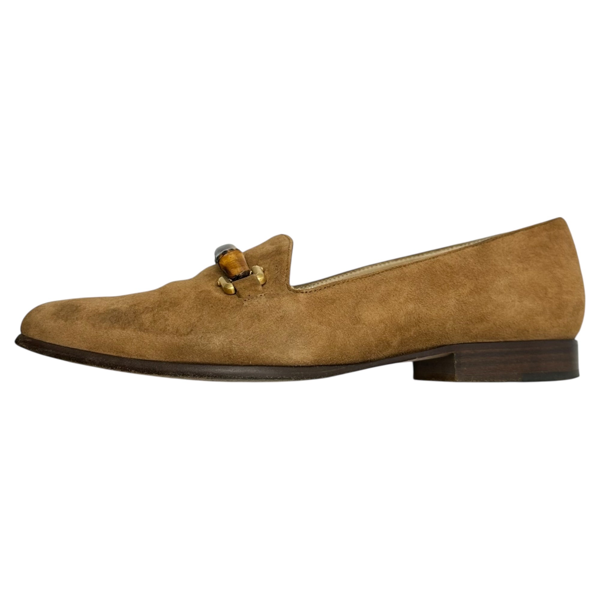 GUCCI(グッチ) Bamboo Horsebit Suede Loafer バンブー ホースビット スウェード ローファー 1387 36 1/2C(23cm程度) ブラウン レザー シューズ