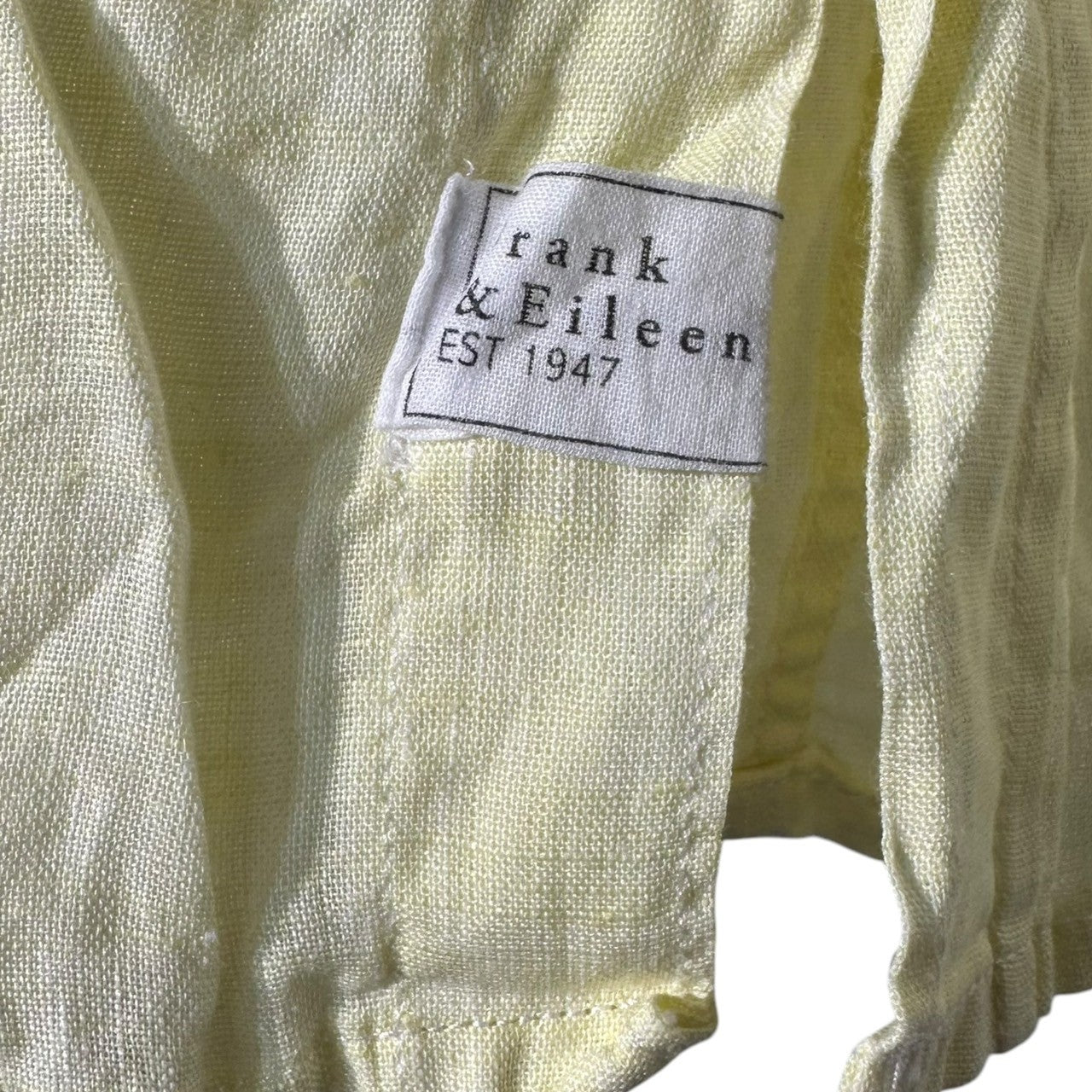 Frank&Eileen(フランク&アイリーン) linen shirt リネン シャツ XS イエロー 長袖