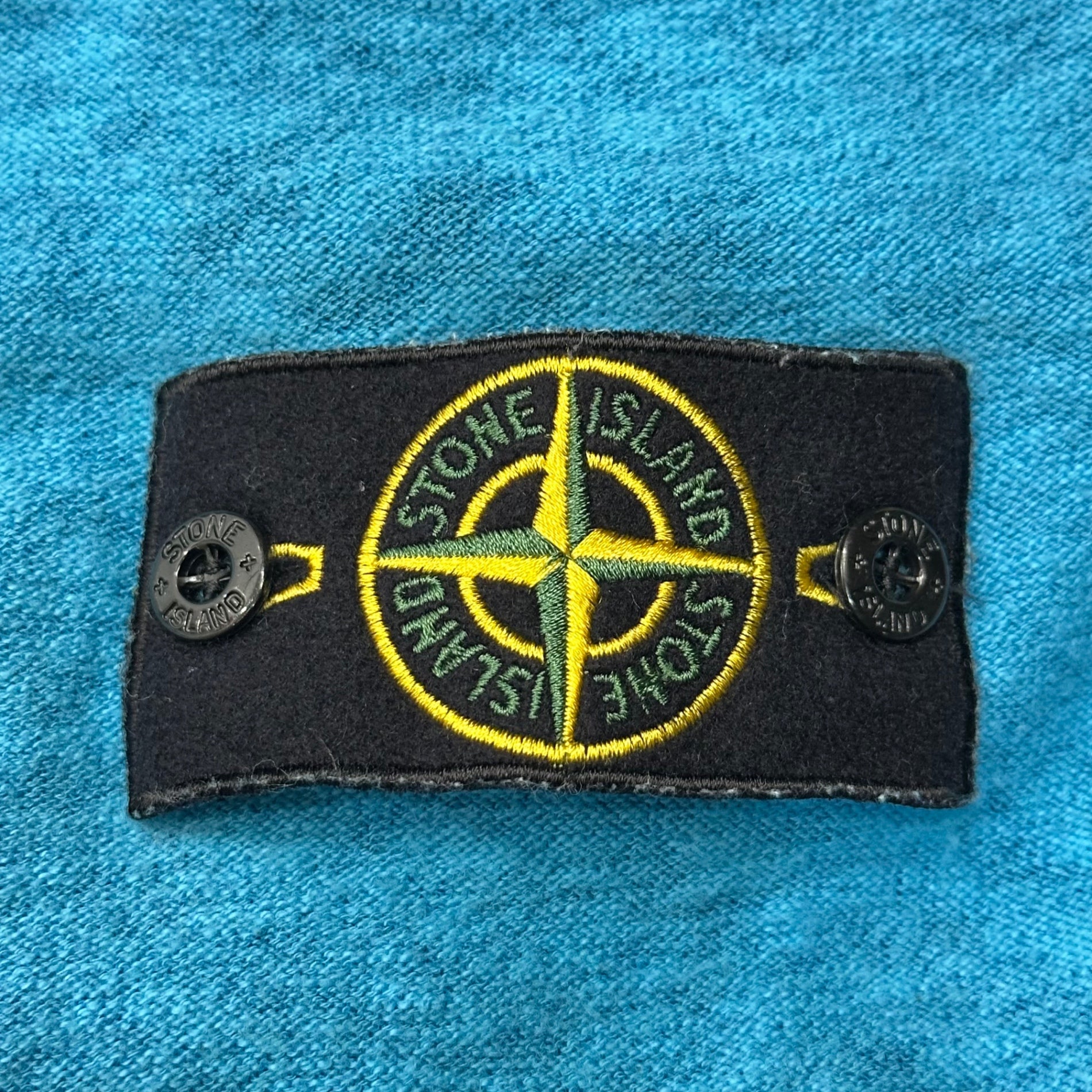 STONE ISLAND(ストーンアイランド) Garment-dyed knit nylon paneled full-zip hoodie ガーメントダイ ニット ナイロン 切替 フルジップ フーディ パーカー XXL ブルー
