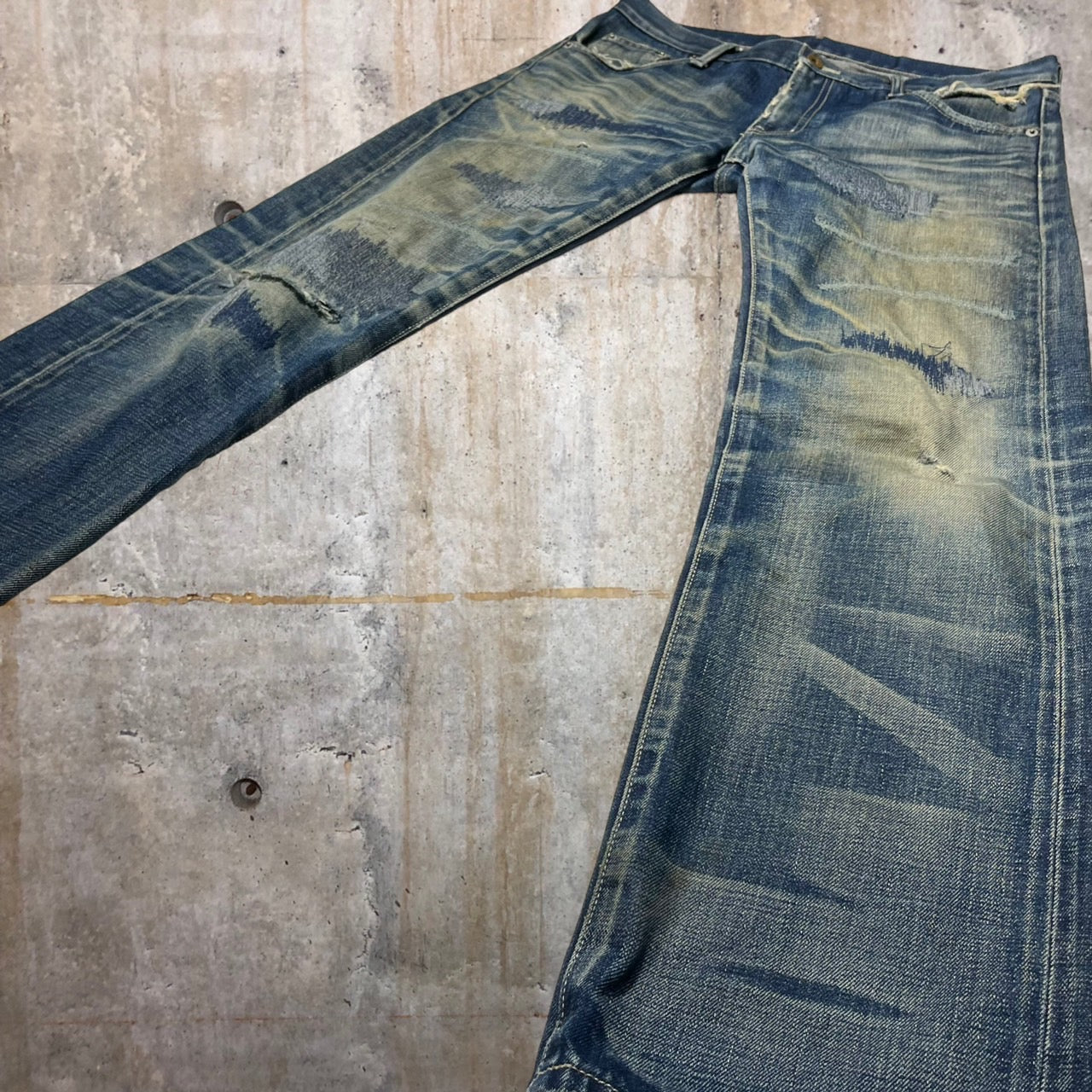 NEIGHBORHOOD(ネイバーフッド) Scab Savage LEVEL-4/サベージスキャブダメージ加工デニムパンツ DCNH-PT-09 M インディゴ