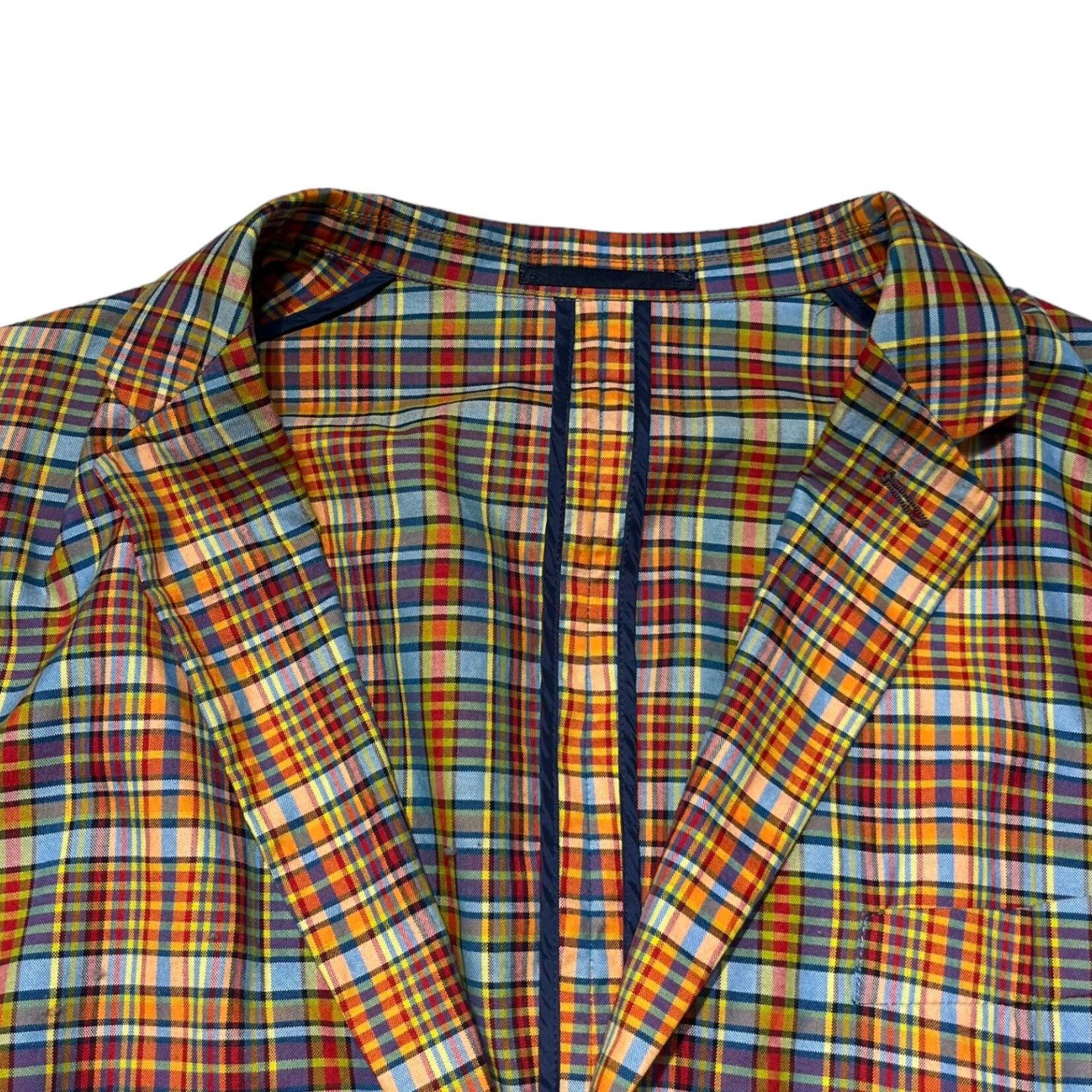 PAUL SMITH LONDON(ポールスミス ロンドン) 15SS plaid encon jacket チェック柄 アンコン ジャケット テーラード PL-IS-74542 L レッド×ブルー