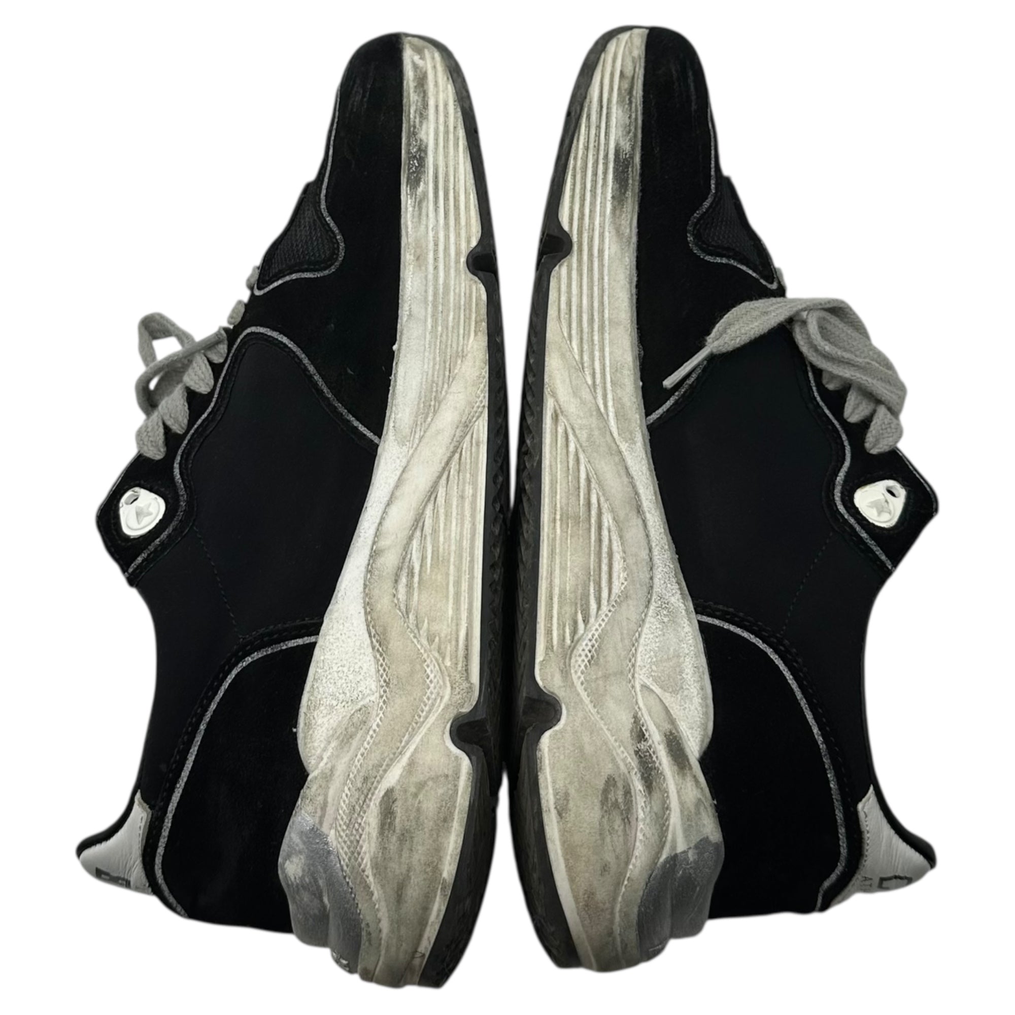 GOLDEN GOOSE(ゴールデングース) Running Sole レザー&メッシュ ユーズド加工 ローカット スニーカー 37(24.5cm) ブラック