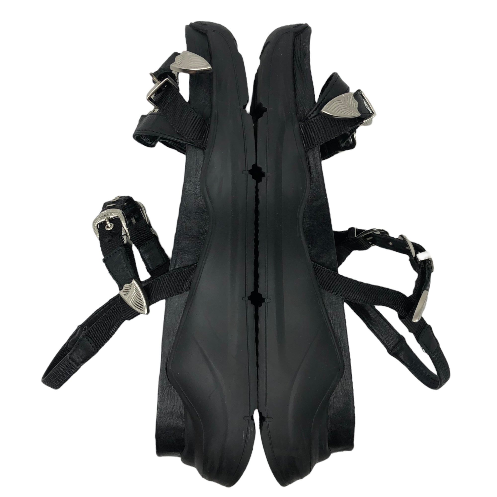 TOGA PULLA(トーガプルラ) FLATFORMS ウエスタン ベルト ストラップ 厚底 サンダル AJ1111 41(26.5~27cm程度) ブラック