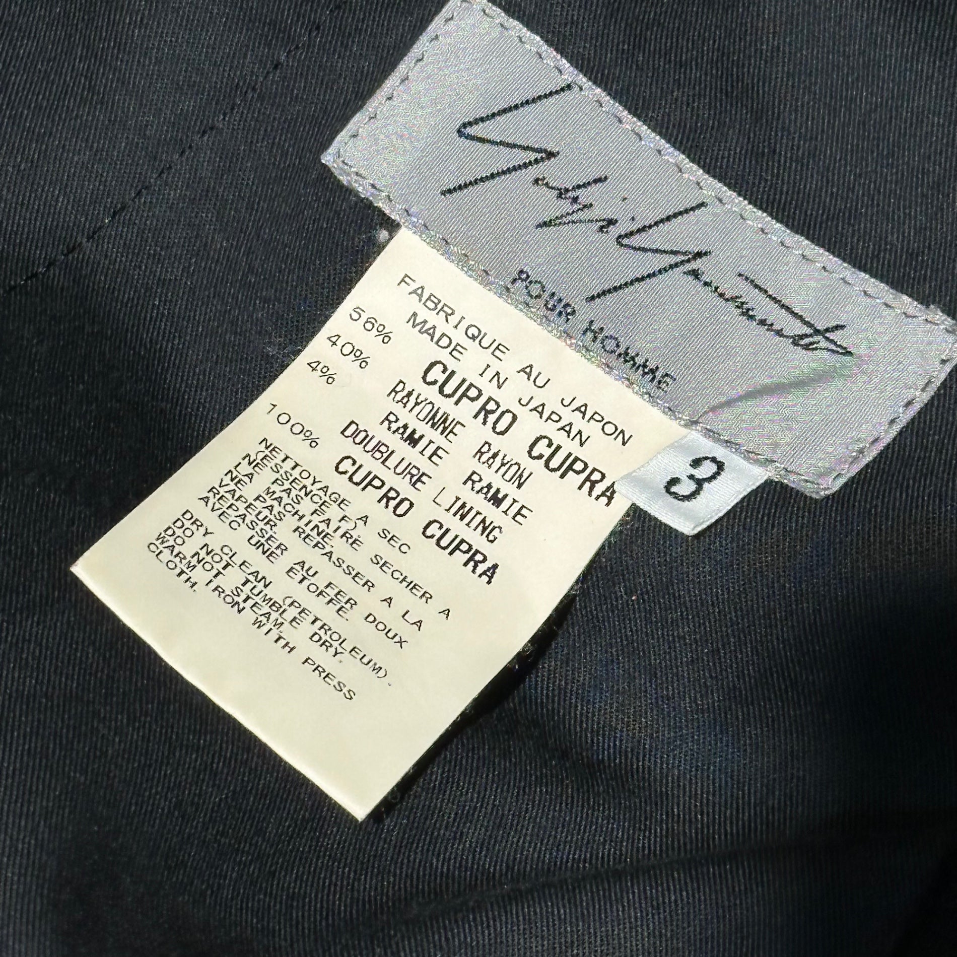 YOHJI YAMAMOTO POUR HOMME(ヨウジヤマモトプールオム) 10SS 2-Tuck Wide Pants キュプラ レーヨン リネン 2タック ワイド パンツ HJ-P09-209 3 ブラック