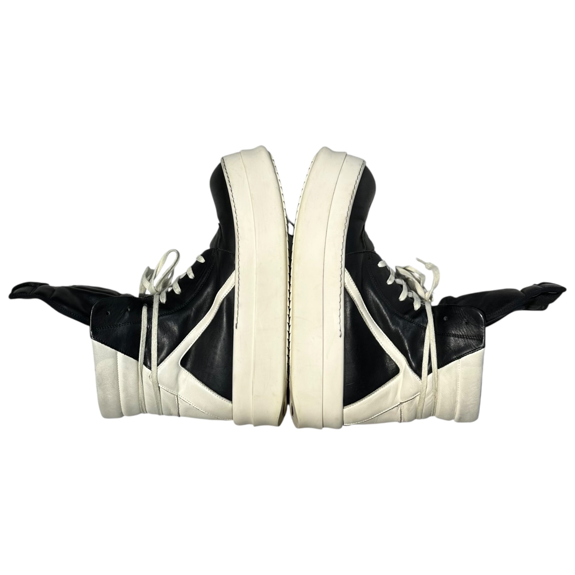 Rick Owens(リックオウエンス) SIDE ZIP HI CUT SNEAKER サイドジップ ハイカット スニーカー 54060 44(28.0cm程度) ブラック×ホワイト