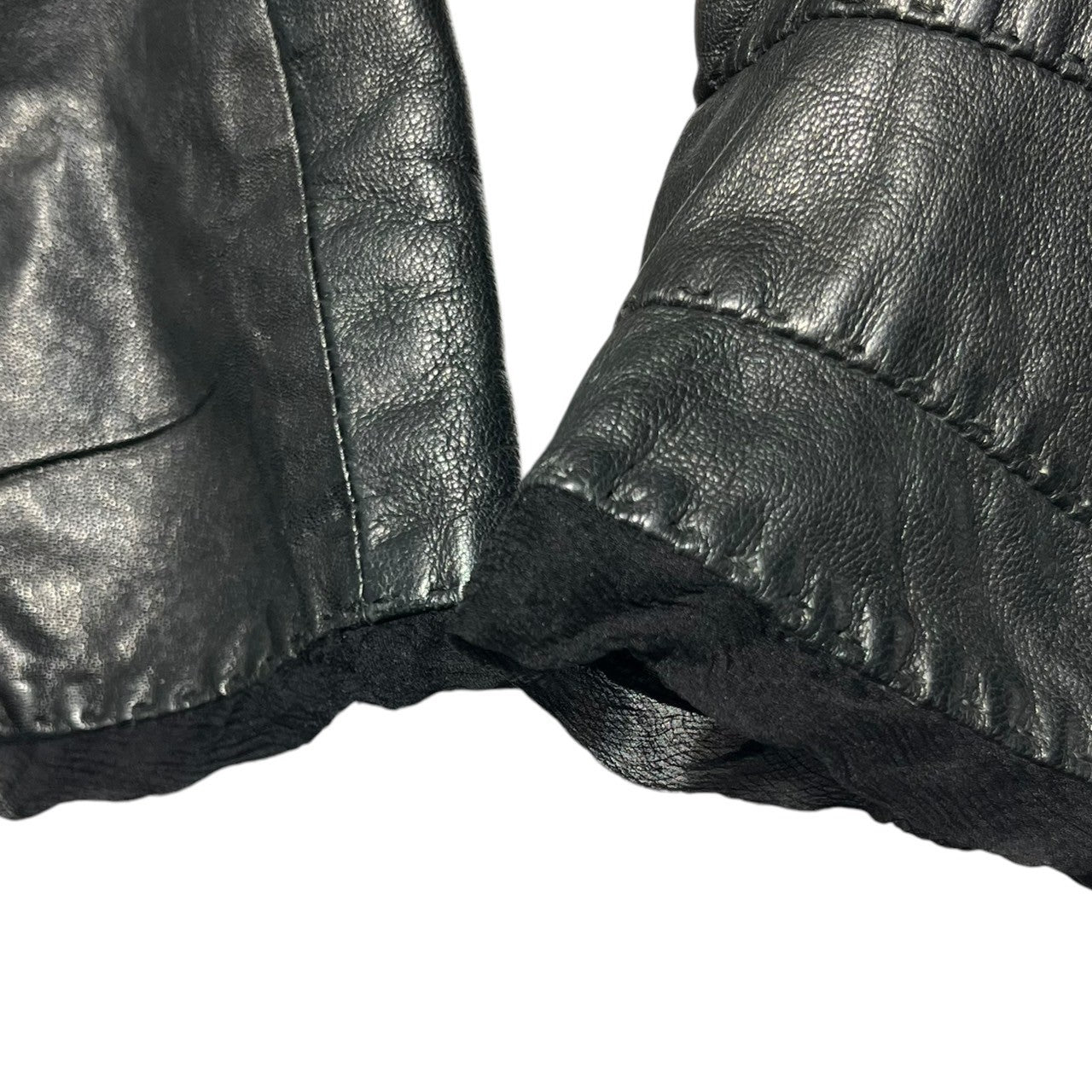 EMPORIO ARMANI(エンポリオアルマーニ) Silk tulle leather jacket シルク チュール レザー ジャケット 34(S程度) ブラック