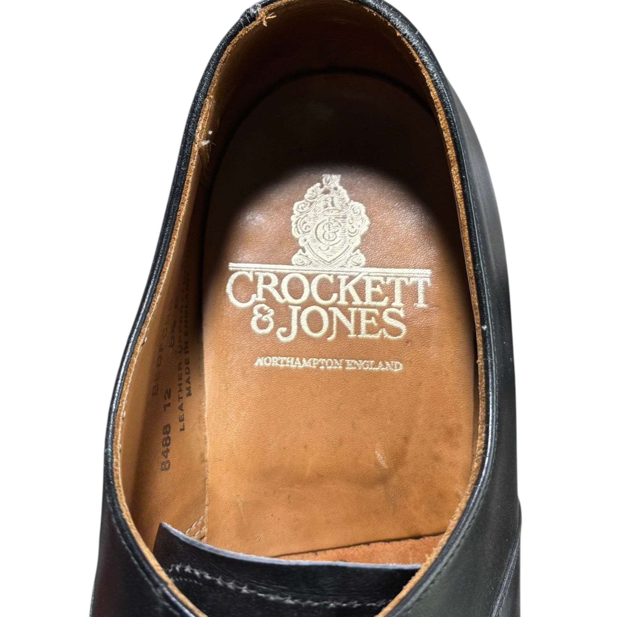 CROCKETT&JONES(クロケット&ジョーンズ) BEDFORD ベッドフォード ストレートチップ 内羽 レザー シューズ 8488 8 1/2 ブラック 革靴 キャップトゥ