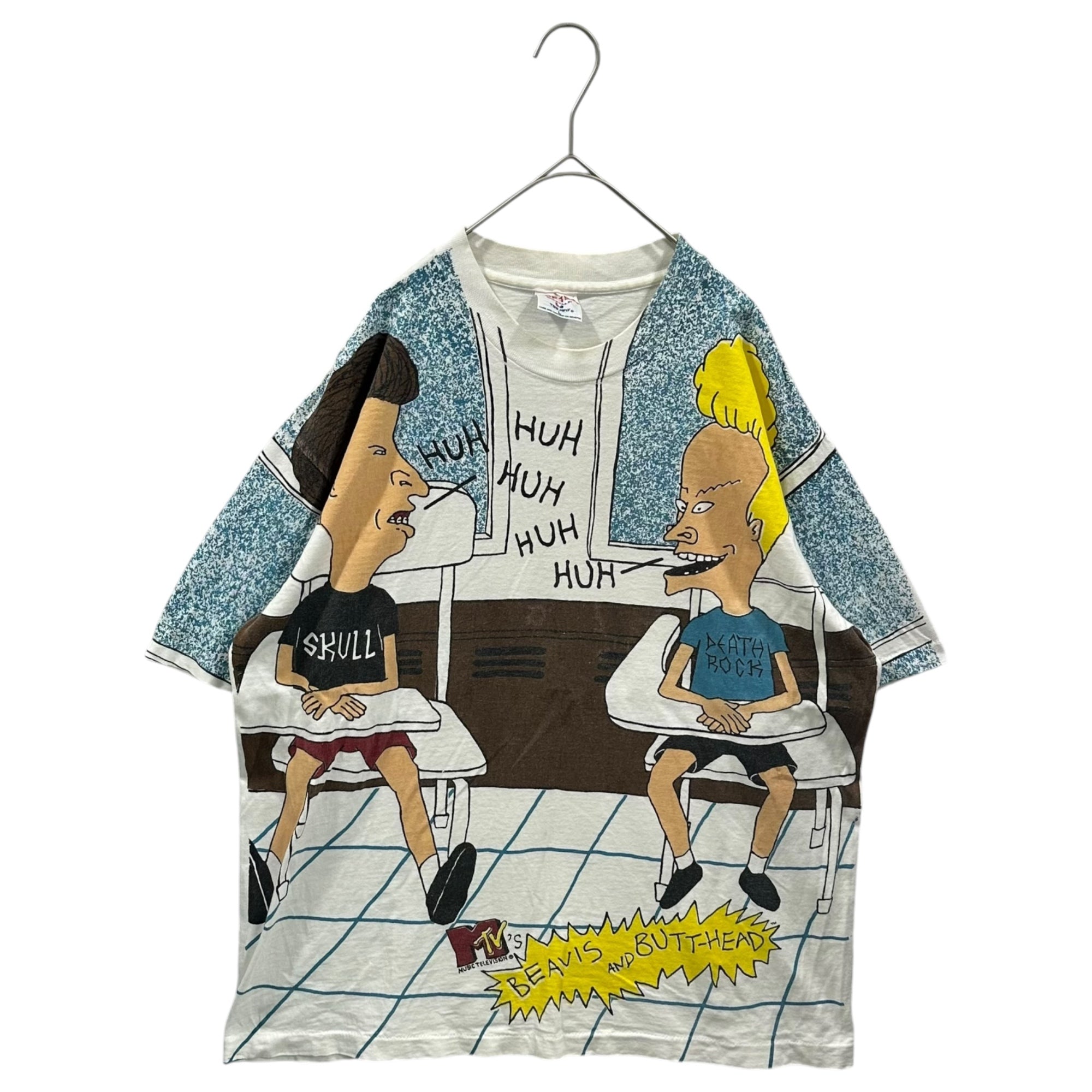 MUSIC TELEVISION(ミュージックテレビジョン) 1993© ”BEAVIS AND BUTT-HEAD” Tee ビーバス アンド バットヘッド ヴィンテージ Tシャツ L ホワイト 90年代 90's