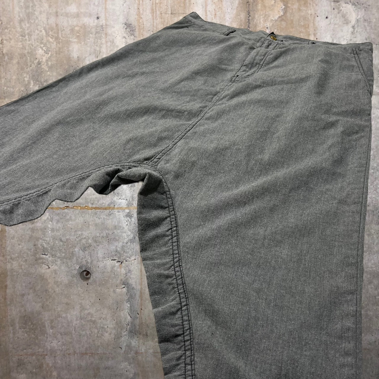 COMME des GARCONS HOMME PLUS(コムデギャルソンオムプリュス) 15SS polyester cotton product dyeing super sarouel pants/ポリエステルコットン製品染めスーパーサルエルパンツ/ペンギンパンツ PO-P104 SIZE XS グレー AD2014 平和の軍隊